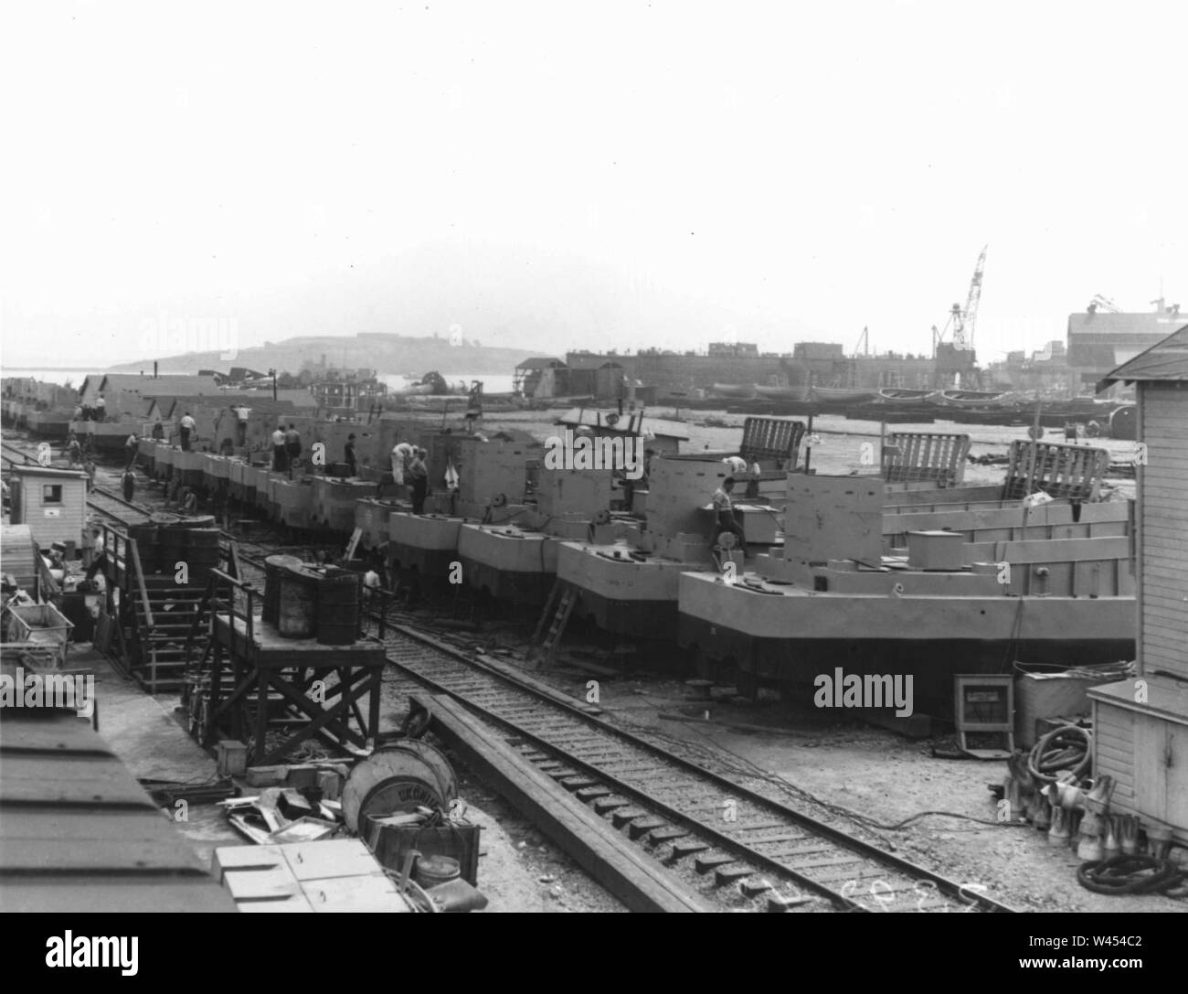 Terminé LCM-3 au Boston Navy Yard 1942. Banque D'Images
