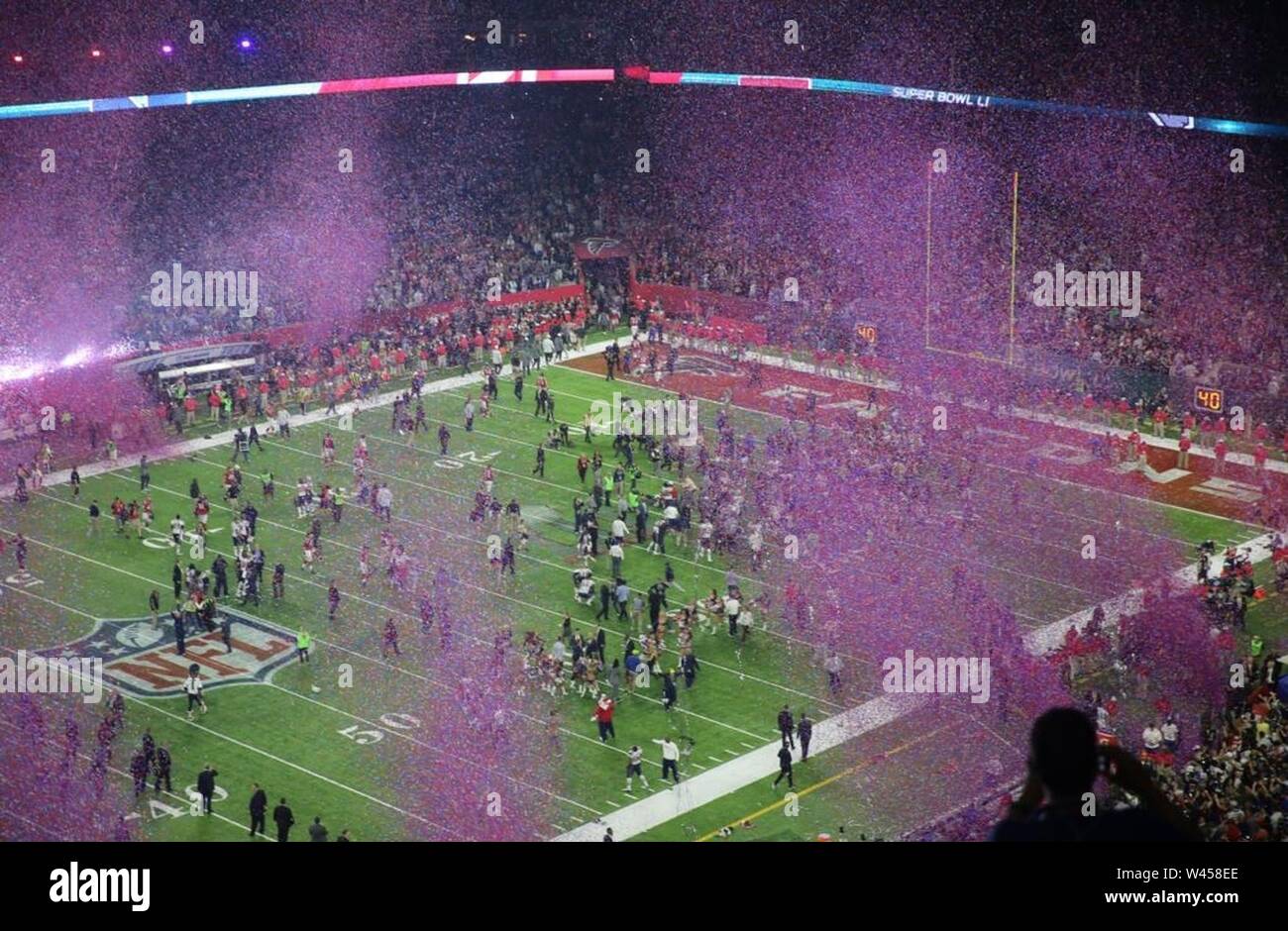 Confettis après le Super Bowl LI. Banque D'Images