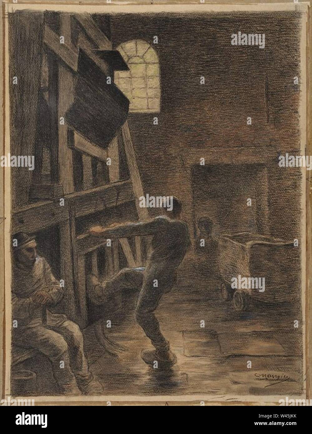 Constantin Meunier - mineurs dans le Borinage. Banque D'Images
