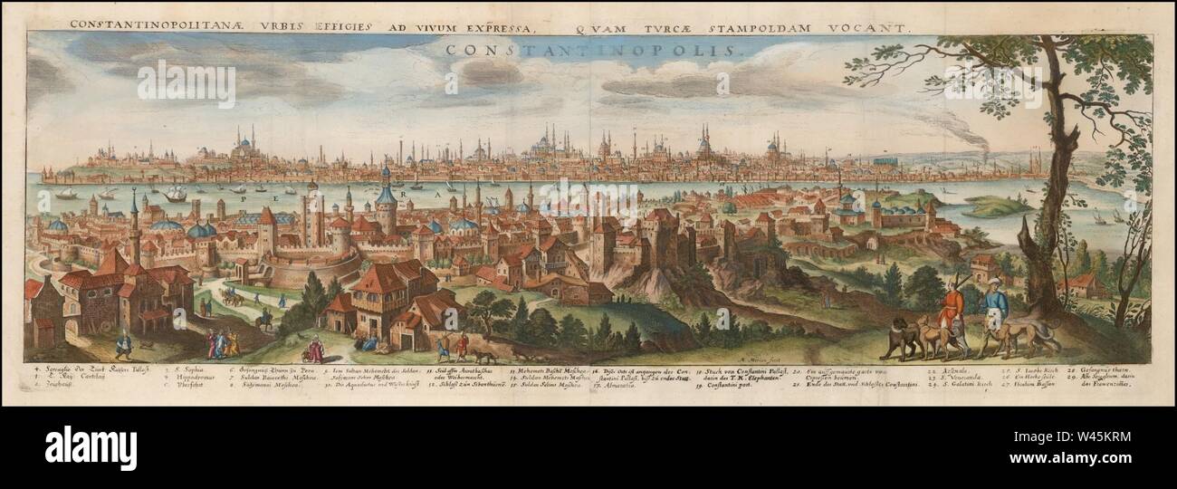 Constantinopolis - Matthäus Merian - 1635. Banque D'Images