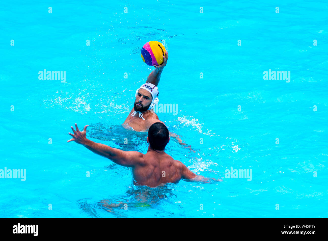 13 juillet 2019 Gwangju, Corée du Sud 18 Championnats du monde de la FINA 13-07-2019: WK water-polo: Beach France v Argentine: Gwangju Gwangju Corée du Sud 13/07/2019 Beach Waterpolo FRANCE - ARGENTINE 18 Championnats du monde de la FINA terrain universitaire de Nambu Banque D'Images