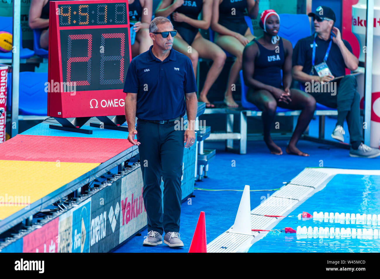 14 juillet 2019 Gwangju, Corée du Sud 18e Championnats du monde de la FINA 14-07-2019: WK water-polo: Nouvelle-Zélande v Etats-Unis: Gwangju KRIKORIAN Adam (Etats-Unis) Gwangju Corée du Sud 14/07/2019 Waterpolo W2 NZL - Etats-Unis 18e Championnats du monde de la FINA Nambu University Grounds Banque D'Images