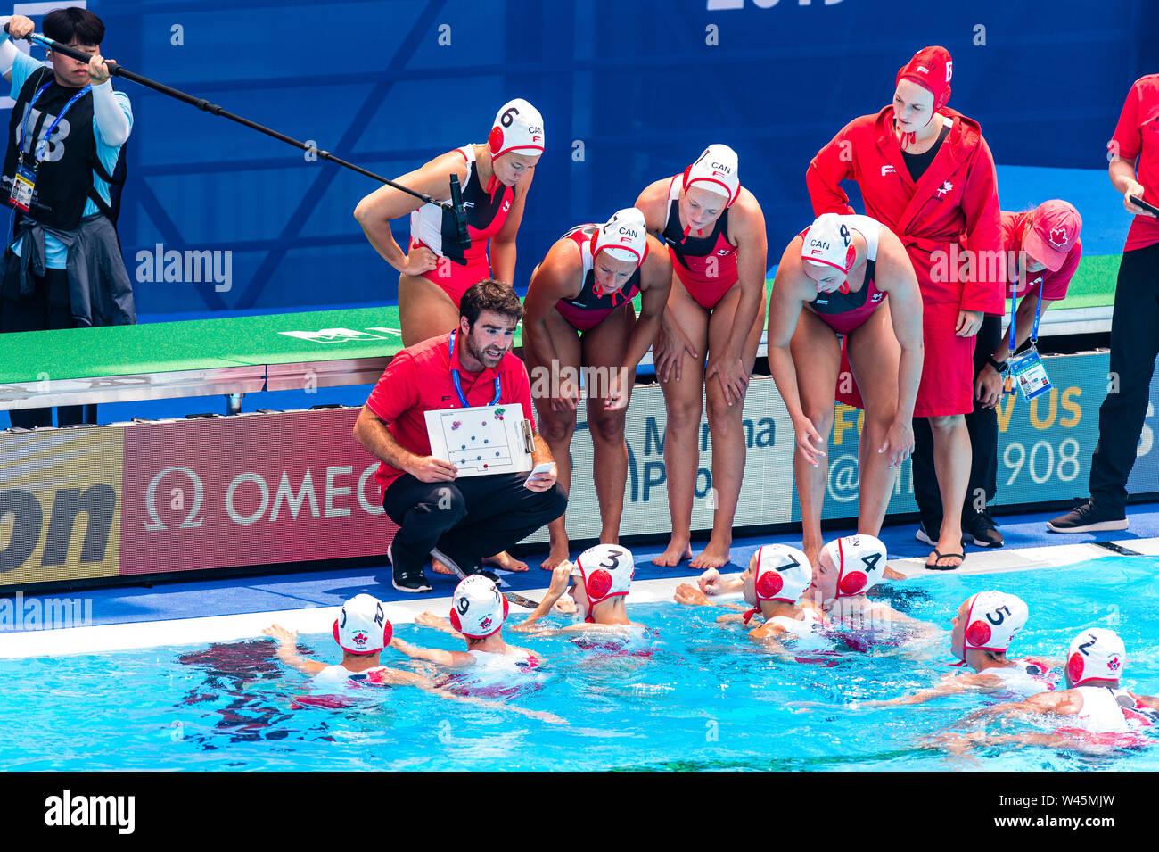 14 juillet 2019 Gwangju, Corée du Sud 18e Championnats du monde de la FINA 14-07-2019: WK water-polo: Canada v Russie: Gwangju PARASLO David (CAN) Gwangju Corée du Sud 14/07/2019 Waterpolo W3 CAN - RUS 18e Championnats du monde de la FINA Nambu University Grounds Banque D'Images