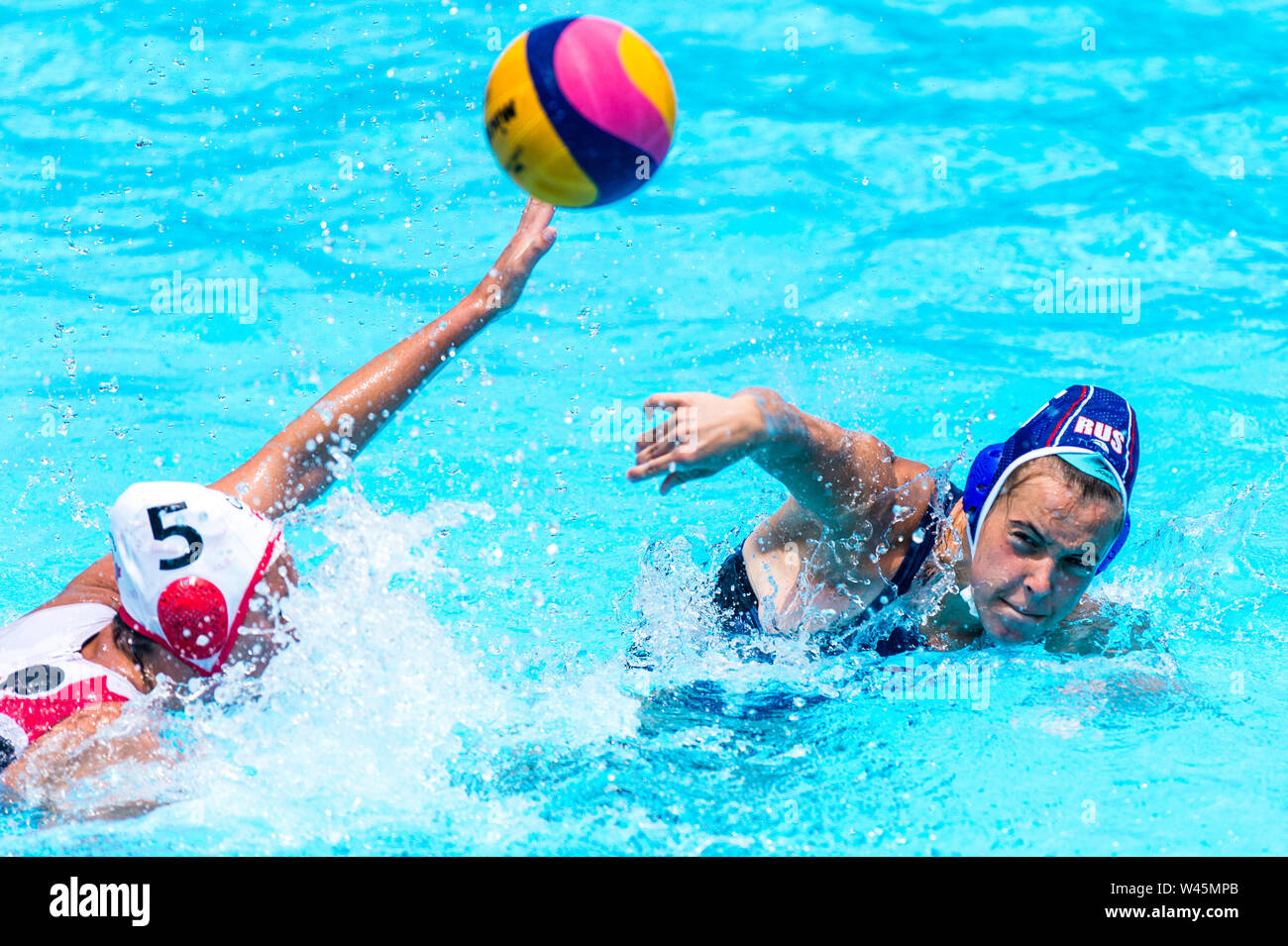 14 juillet 2019 Gwangju, Corée du Sud 18e Championnats du monde de la FINA 14-07-2019: WK water-polo: Canada v Russie: Gwangju #5 TOLKUNOVA Tatiana (RUS) Gwangju Corée du Sud 14/07/2019 Waterpolo W3 CAN - RUS 18e Championnats du monde de la FINA terrain universitaire de Nambu Banque D'Images