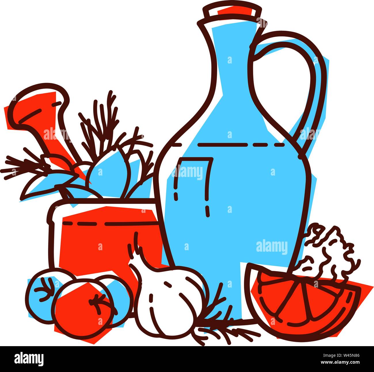 Icône de produits naturels. La vie toujours de la nourriture. Alimentation saine. Icône pour le site. L'illustration est isolé sur un fond blanc. Icône vecteur. Ingred Illustration de Vecteur