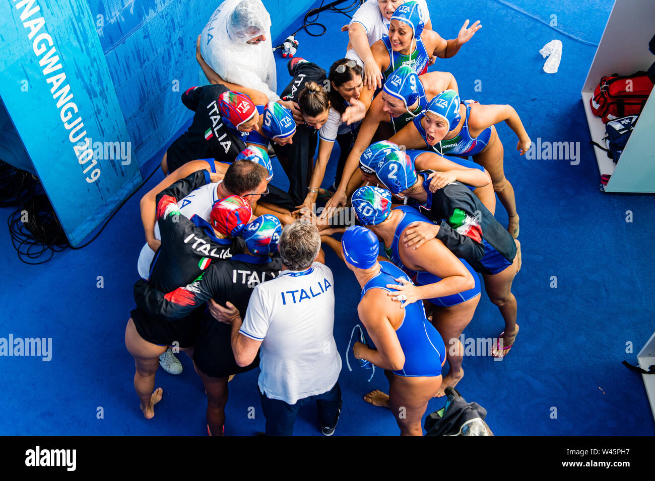 16 juillet 2019 Gwangju, Corée du Sud 18e Championnats du monde de la FINA 16-07-2019: WK water-polo: Japon v Italia: Équipe de Gwangju Italie Gwangju Corée du Sud 16/07/2019 Waterpolo W14 JPN - ITA 18e Championnats du monde de la FINA Nambu University Grounds Banque D'Images