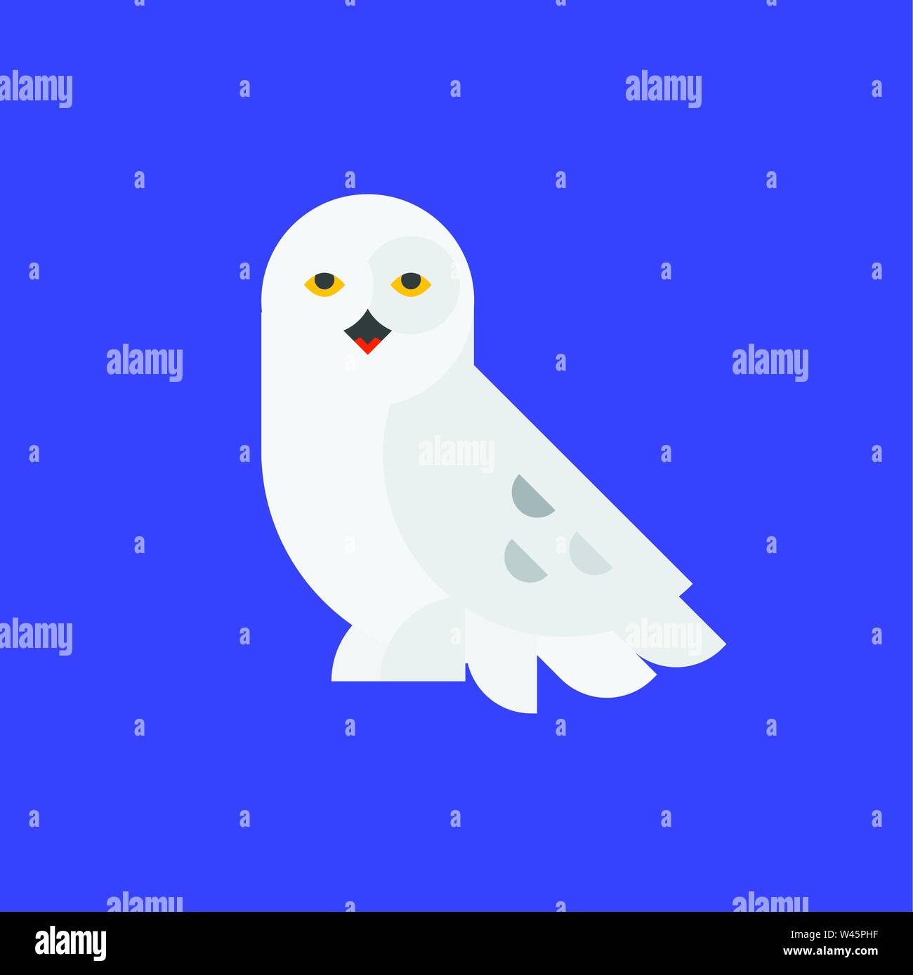 Logo de la chouette blanche. Illustration d'un chouette polar. Icône vecteur. Style plat. Résumé icône d'un hibou. Image d'un animal pour le logo de l'entreprise. Company Illustration de Vecteur