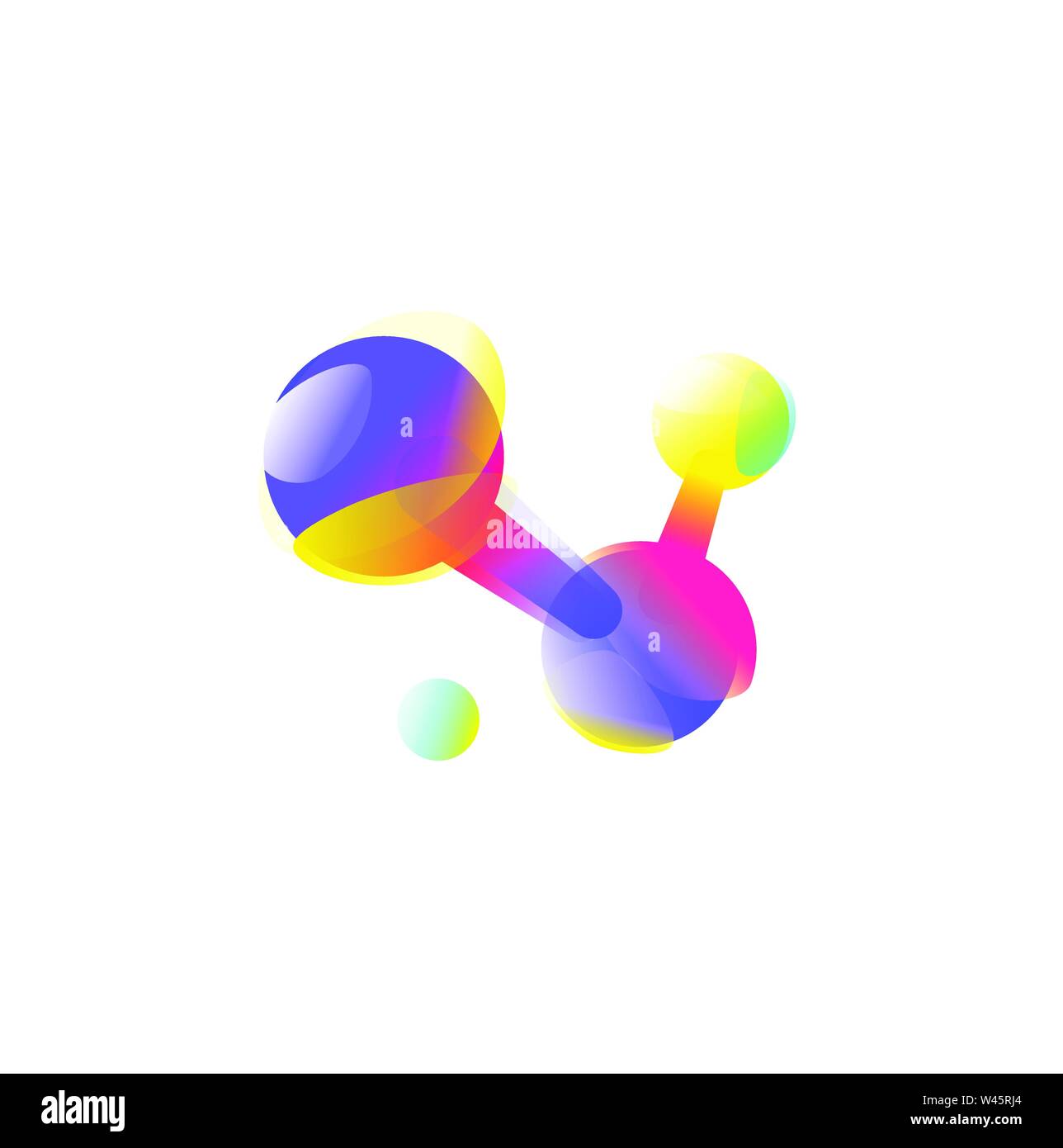 Les molécules, les atomes, de l'ADN. Télévision vecteur icône. Réseau moléculaire. L'image est isolé sur fond blanc. La combinaison de trois éléments chimiques. Demonst Illustration de Vecteur