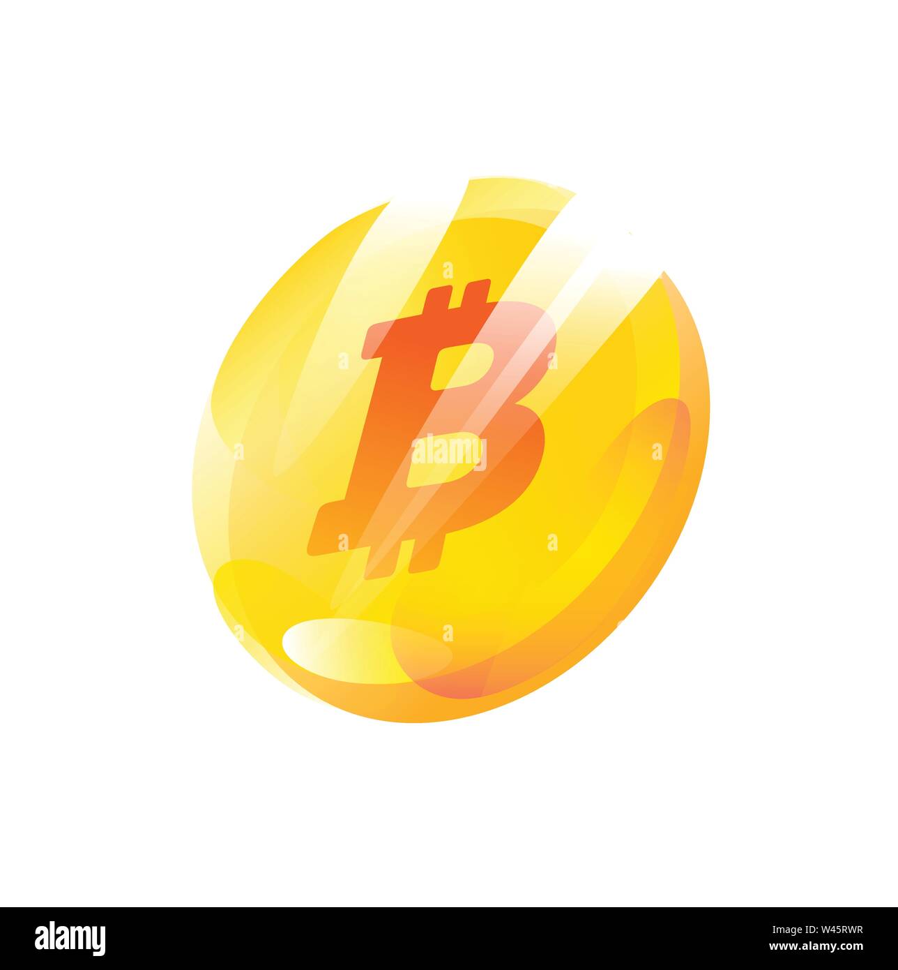 Illustration d'une pièce de bitcoin. L'icône Gradient télévision. Symbole de devise crypto. Vector illustration. Emblème isolé sur fond blanc. Illustration de Vecteur