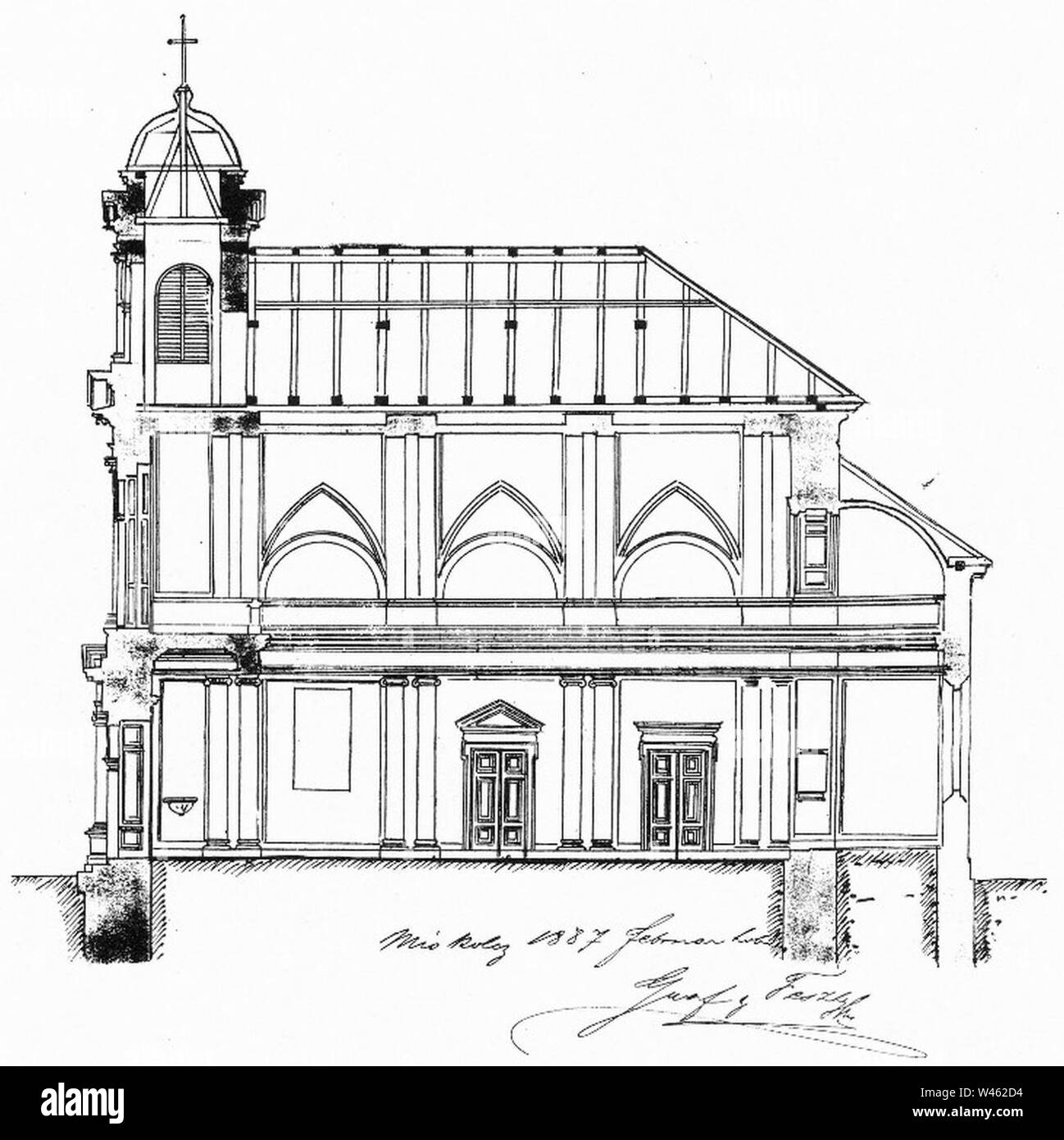 Chapelle du couvent, Miskolc, 1887. Banque D'Images