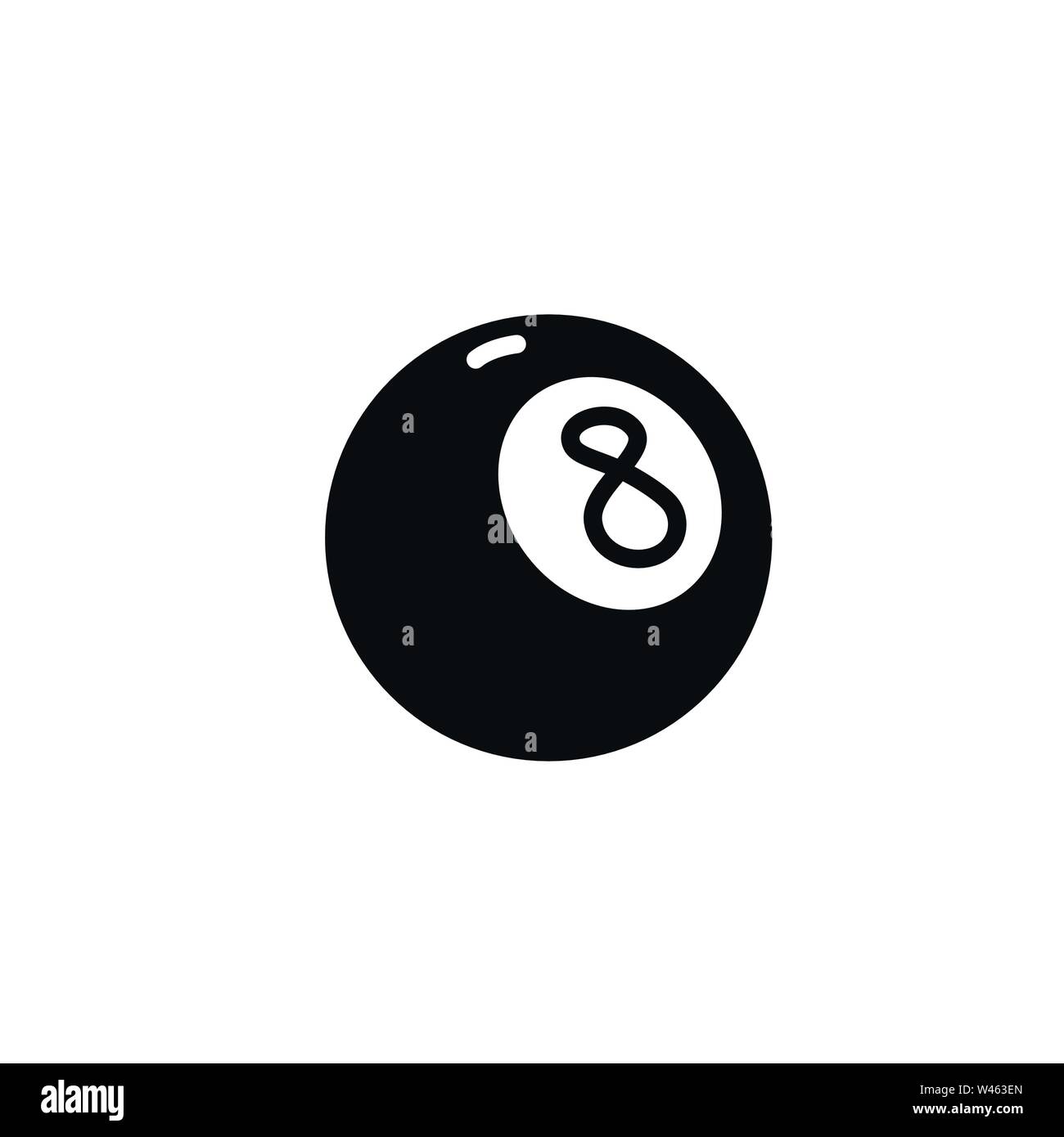 Boule de billard numéro 8. Vecteur. Illustration d'une balle magique. Cartoon signe, symbole. Illustration de Vecteur