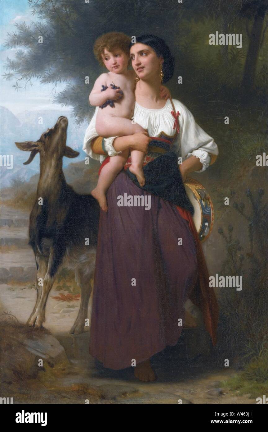 Convoitise, par William-Adolphe Bouguereau. Banque D'Images