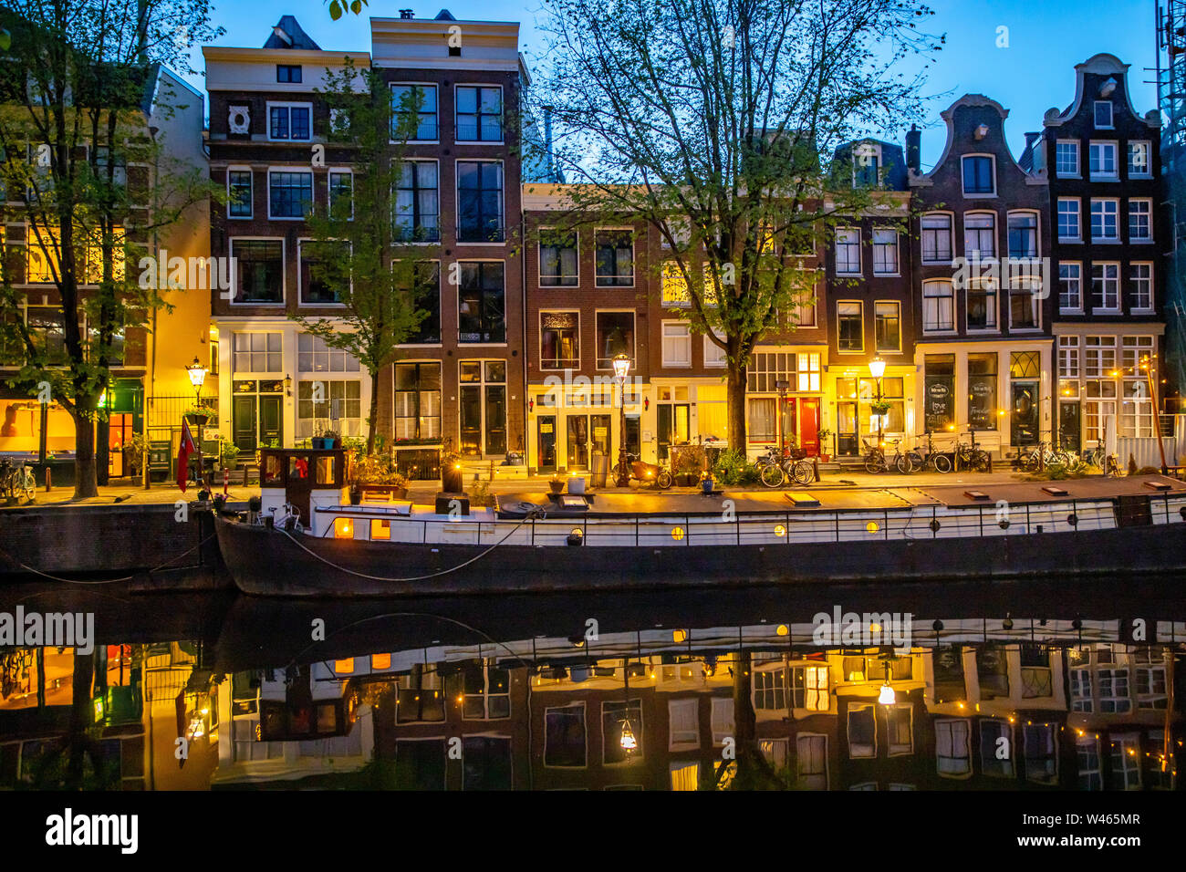 Amsterdam, Pays-Bas, vieille ville, canal, Banque D'Images