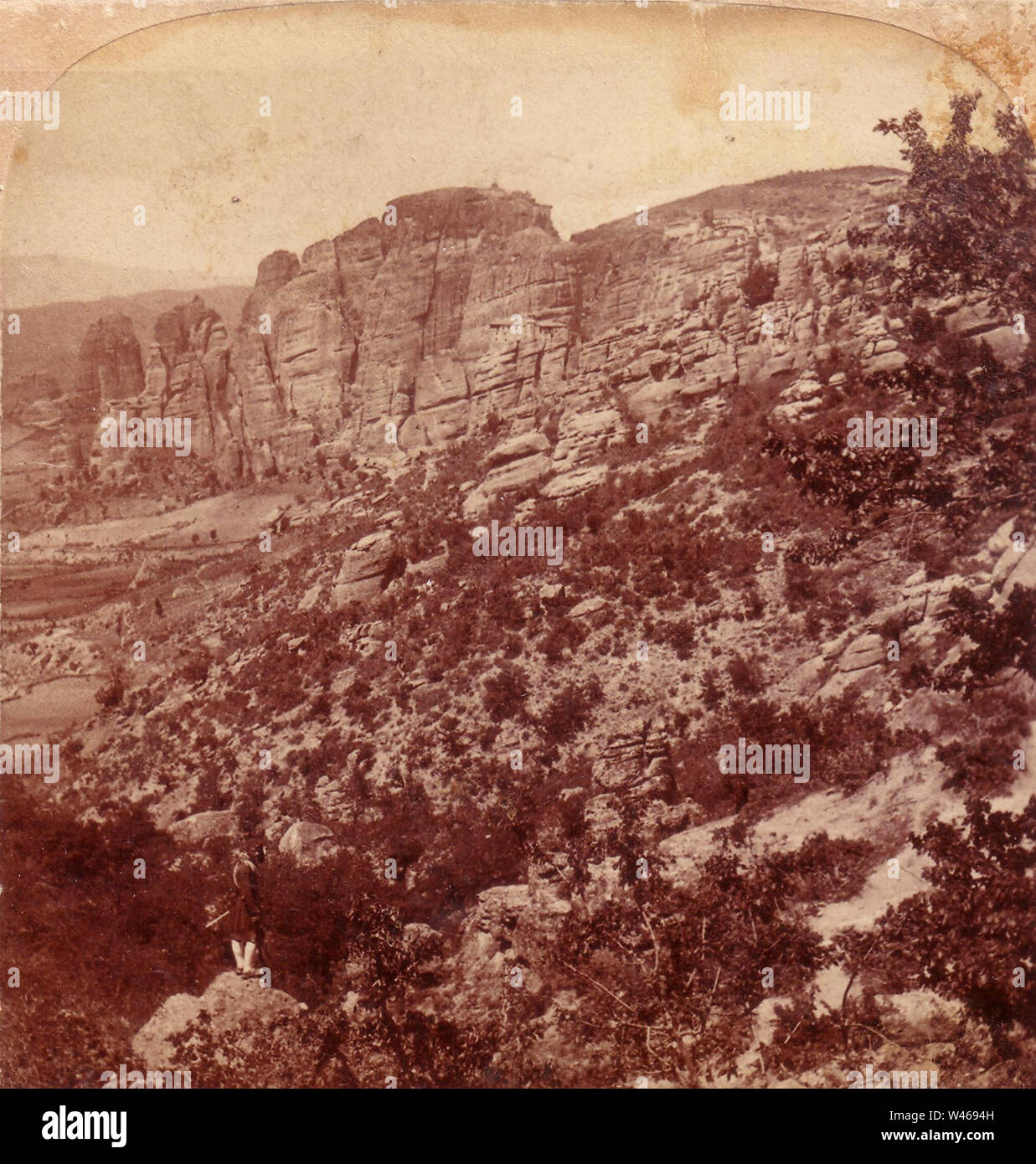 Sentinelle grecque sur la frontière gréco-turque (Graeco-Turkish), la guerre, 1897. Banque D'Images