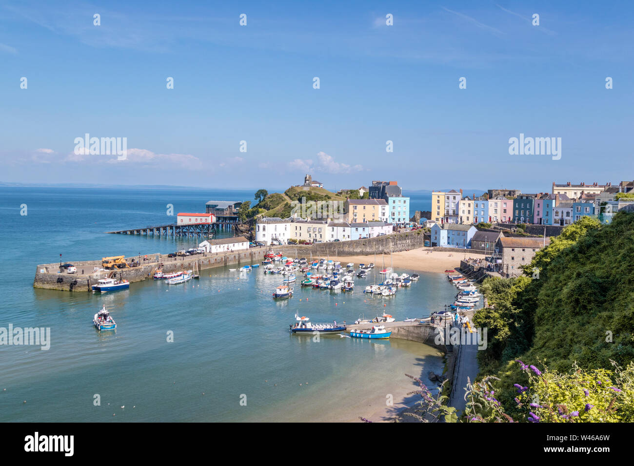 La ville côtière de Tenby, Pembrokeshire, Pays de Galles, Royaume-Uni Banque D'Images