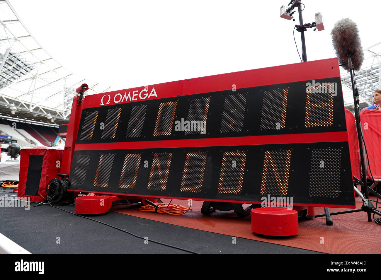 Stade de Londres, Londres, Royaume-Uni. 20 juillet, 2019. Jeux Anniversaire Muller de l'IAAF Athlétisme ; Système Temps Omega avec Londres : Action Crédit affiché Plus Sport Images/Alamy Live News Banque D'Images