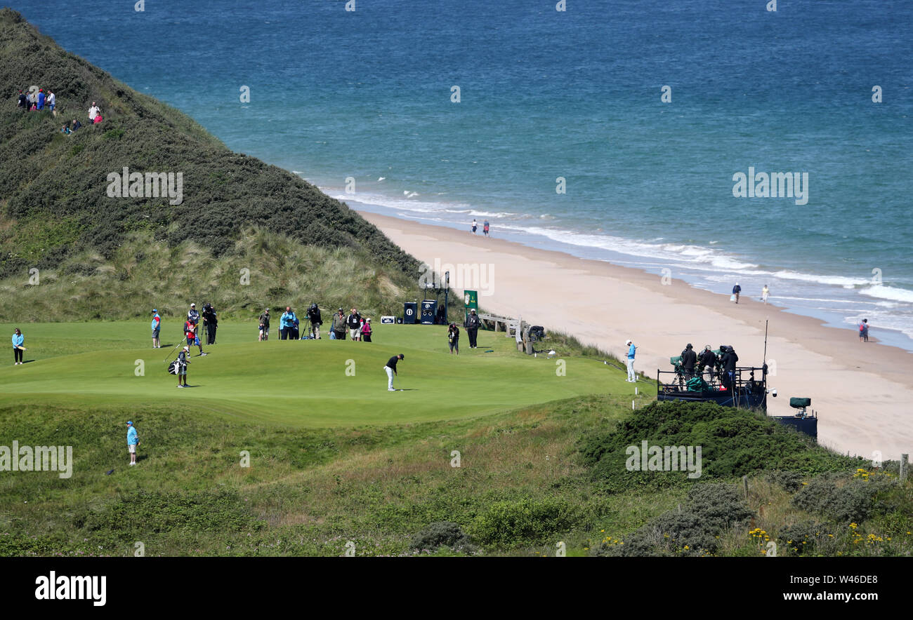 Paul Casey de l'Angleterre sur le 5ème jour pendant trois de l'Open Championship 2019 au Club de golf Royal Portrush. Banque D'Images