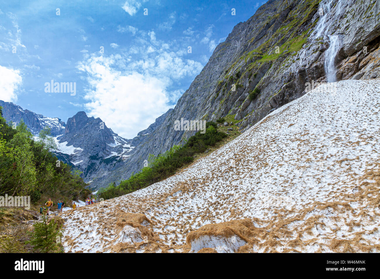 Randonnées dans le Hoellentalkamm Hoellental, Bavière, Allemagne Banque D'Images