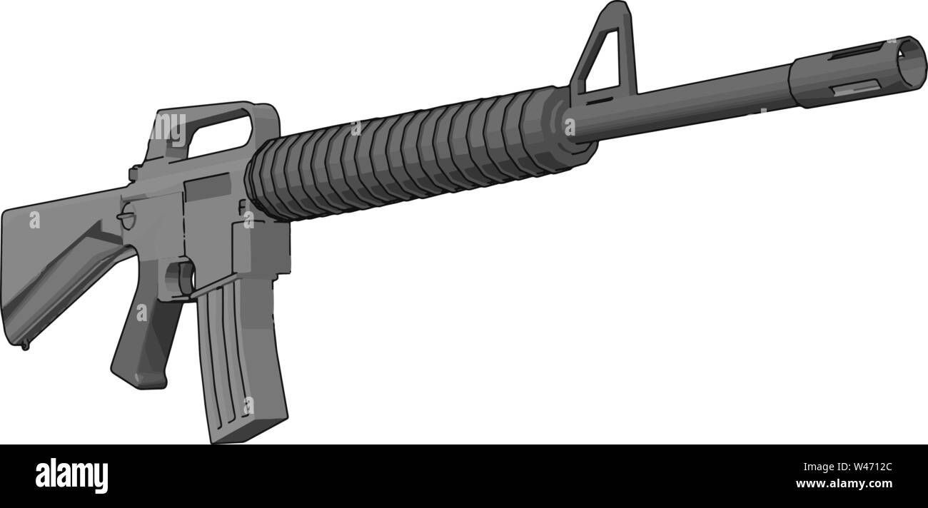 Canon de fusil militaire, illustration, vecteur sur fond blanc. Illustration de Vecteur