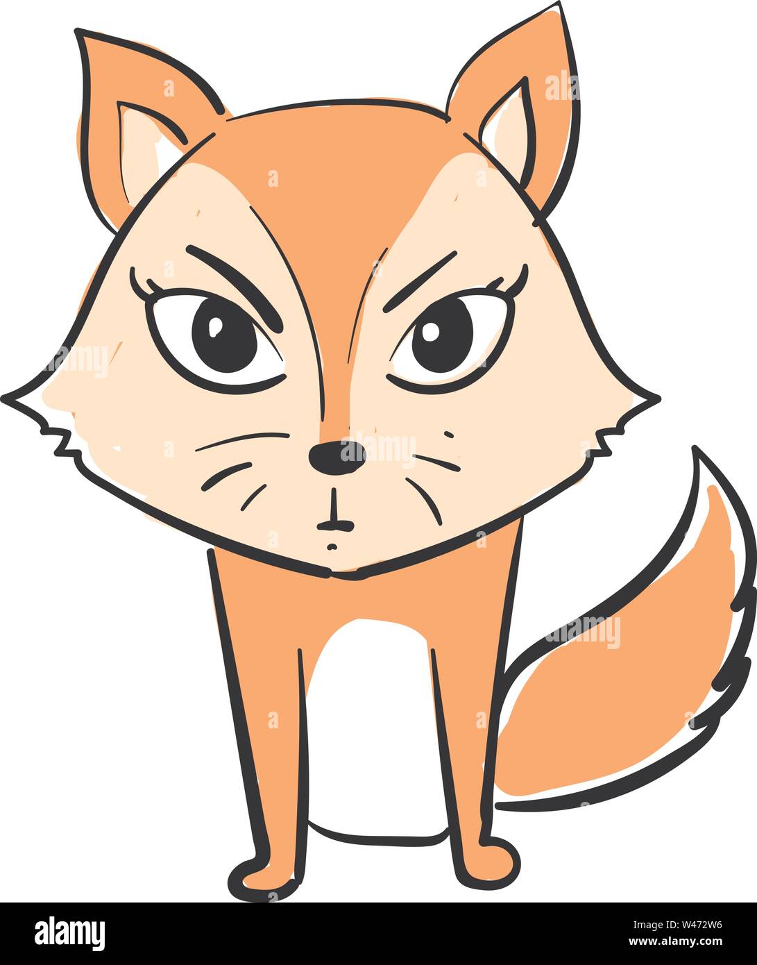 Fox en colère, illustration, vecteur sur fond blanc. Illustration de Vecteur