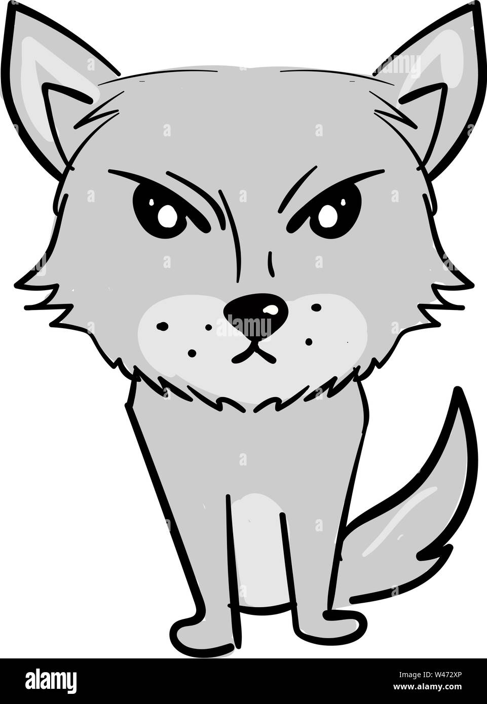 Loup en colère, illustration, vecteur sur fond blanc. Illustration de Vecteur