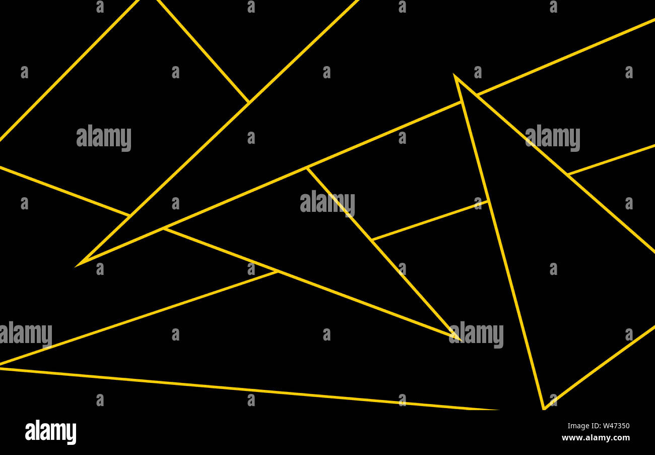 L'illustration. Un arrière-plan constitué de triangles noirs avec de l'or les frontières. Banque D'Images