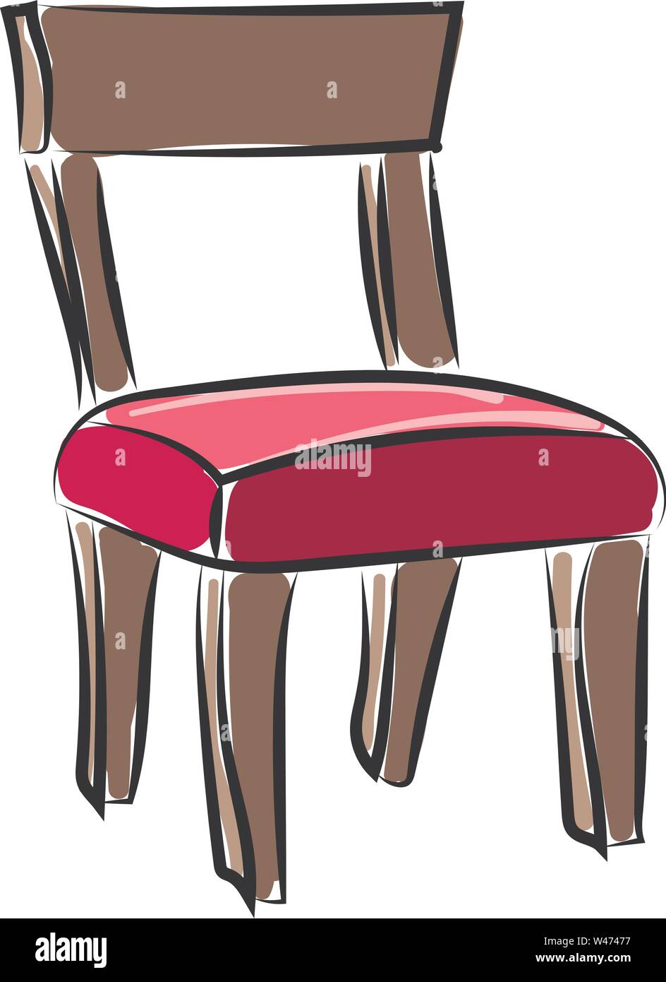 Vieille chaise, illustration, vecteur sur fond blanc. Illustration de Vecteur