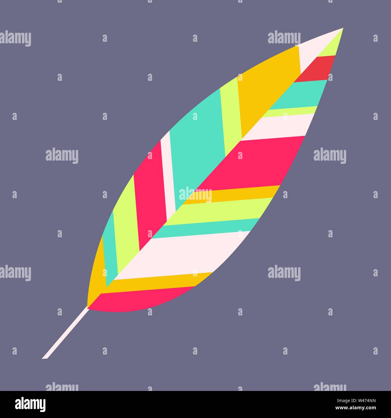 En plumes multicolores, illustration, vecteur sur fond blanc. Illustration de Vecteur