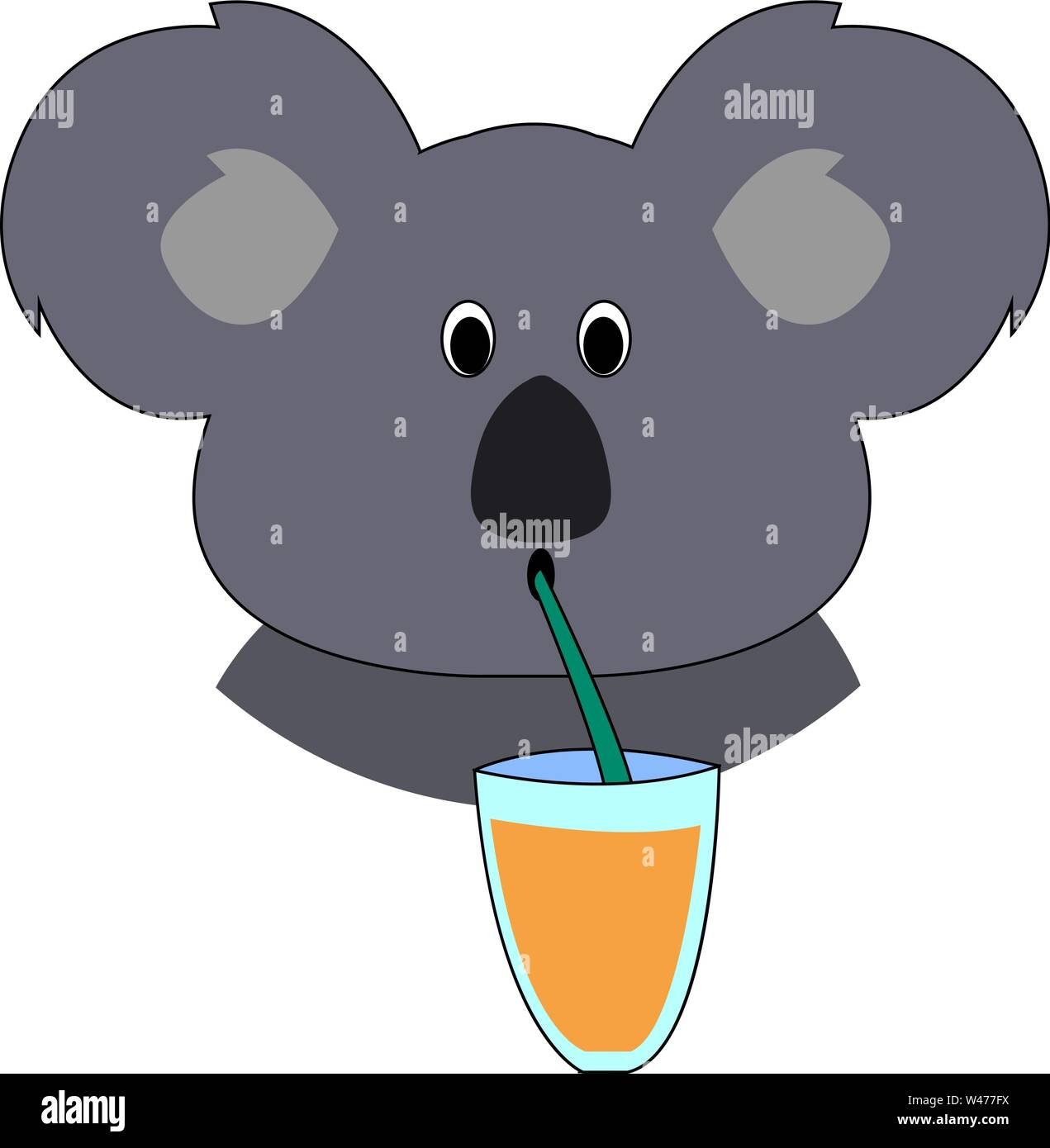 Boire du jus de Koala, illustration, vecteur sur fond blanc. Illustration de Vecteur