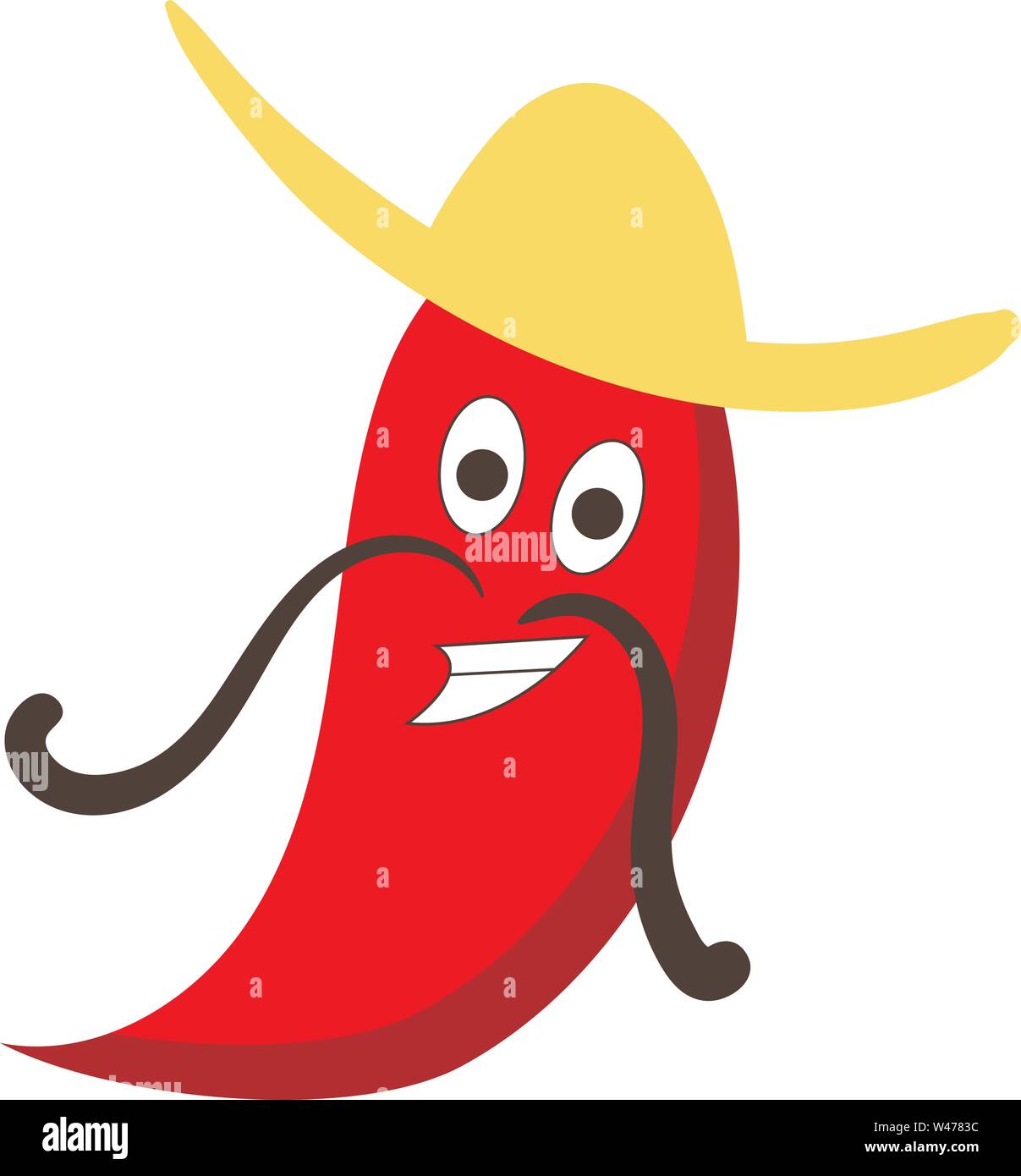 Poivre mexicain avec chapeau, illustration, vecteur sur fond blanc. Illustration de Vecteur
