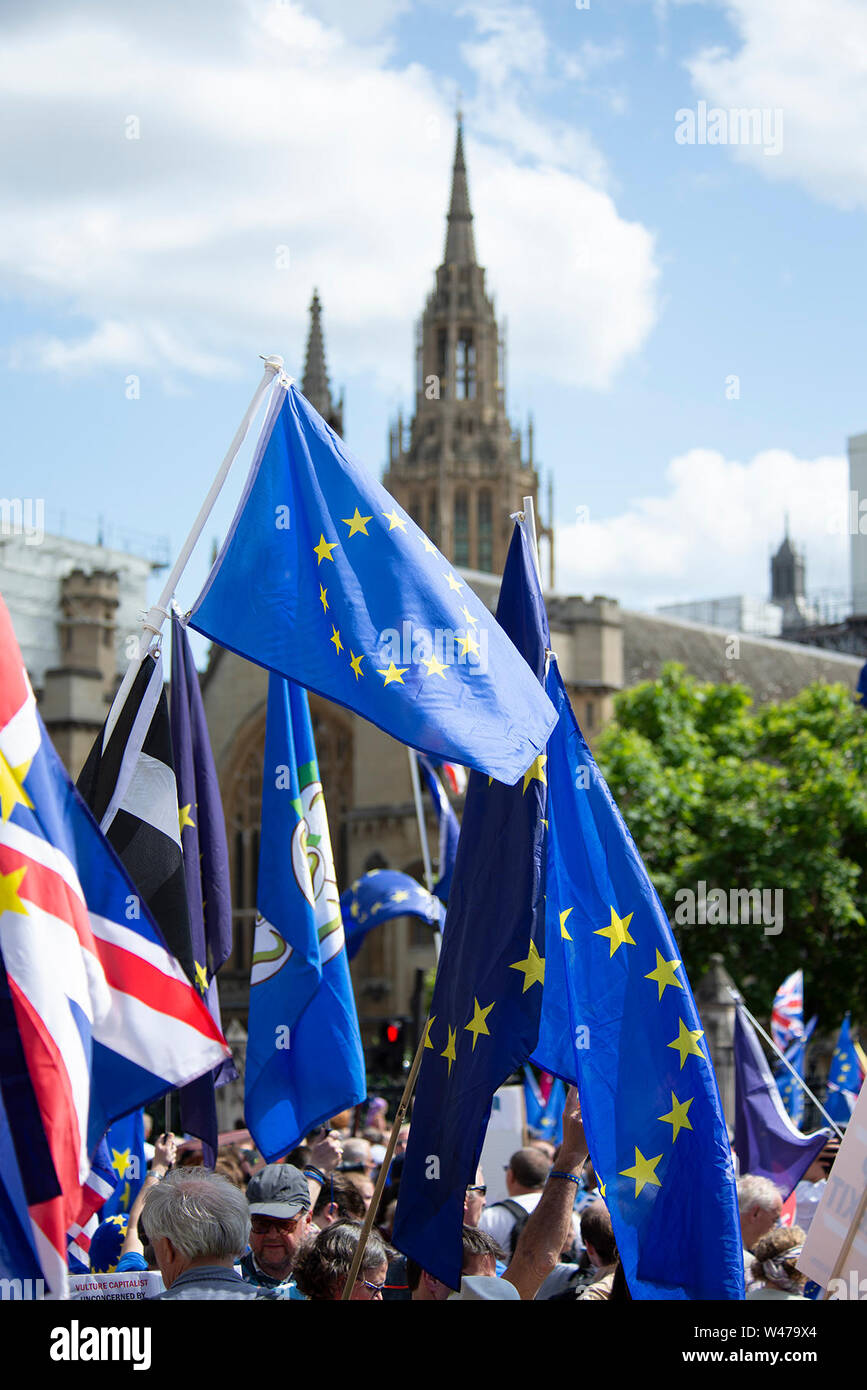 Londres, Royaume-Uni. 20 juillet 2019. Mars pour changer à travers le centre de Londres - anti-Brexit protestation à rester en Europe. Crédit : A. Bennett Banque D'Images