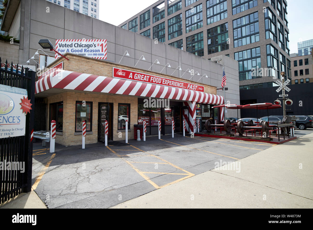 Voie rapide american roadside diner west loop Chicago IL États-unis Banque D'Images