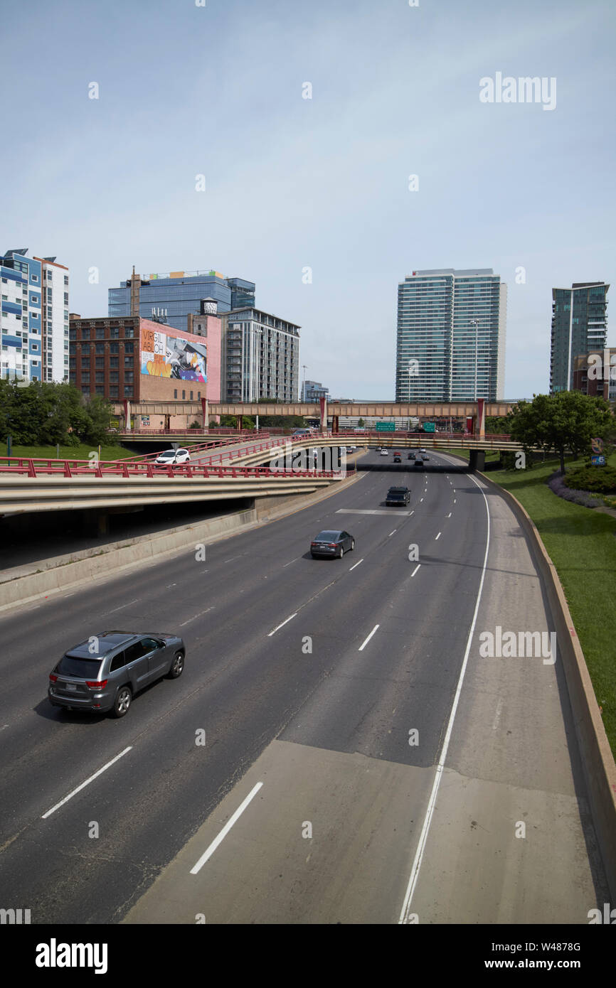 La position du trafic de Chicago sur la I-90 et I-94 La Dan Ryan Expressway autoroute interstate highways par west loop Chicago IL États-unis Banque D'Images