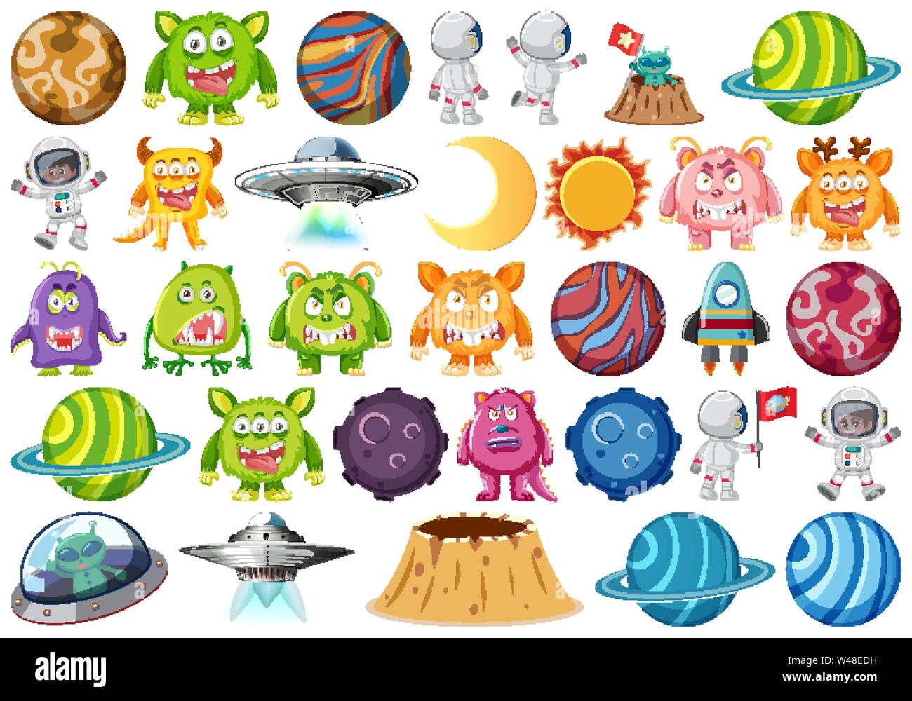 Grand jeu sur le thème de l'espace illustration Image Vectorielle Stock