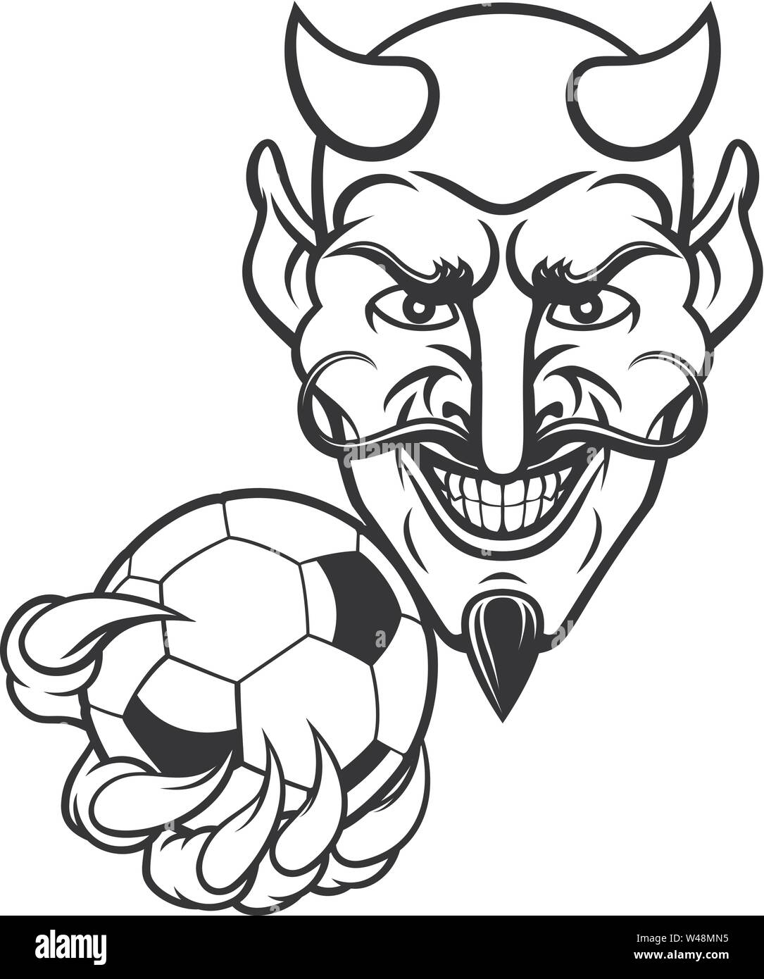 Football Soccer diable Mascot Illustration de Vecteur