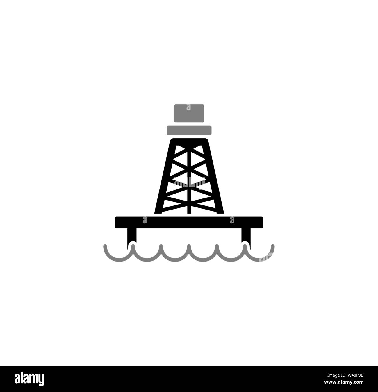 Les plate-forme pétrolière située sur arrière-plan de conception graphique et web. Simple illustration. Concept Internet symbole de bouton site web ou application mobile. Illustration de Vecteur