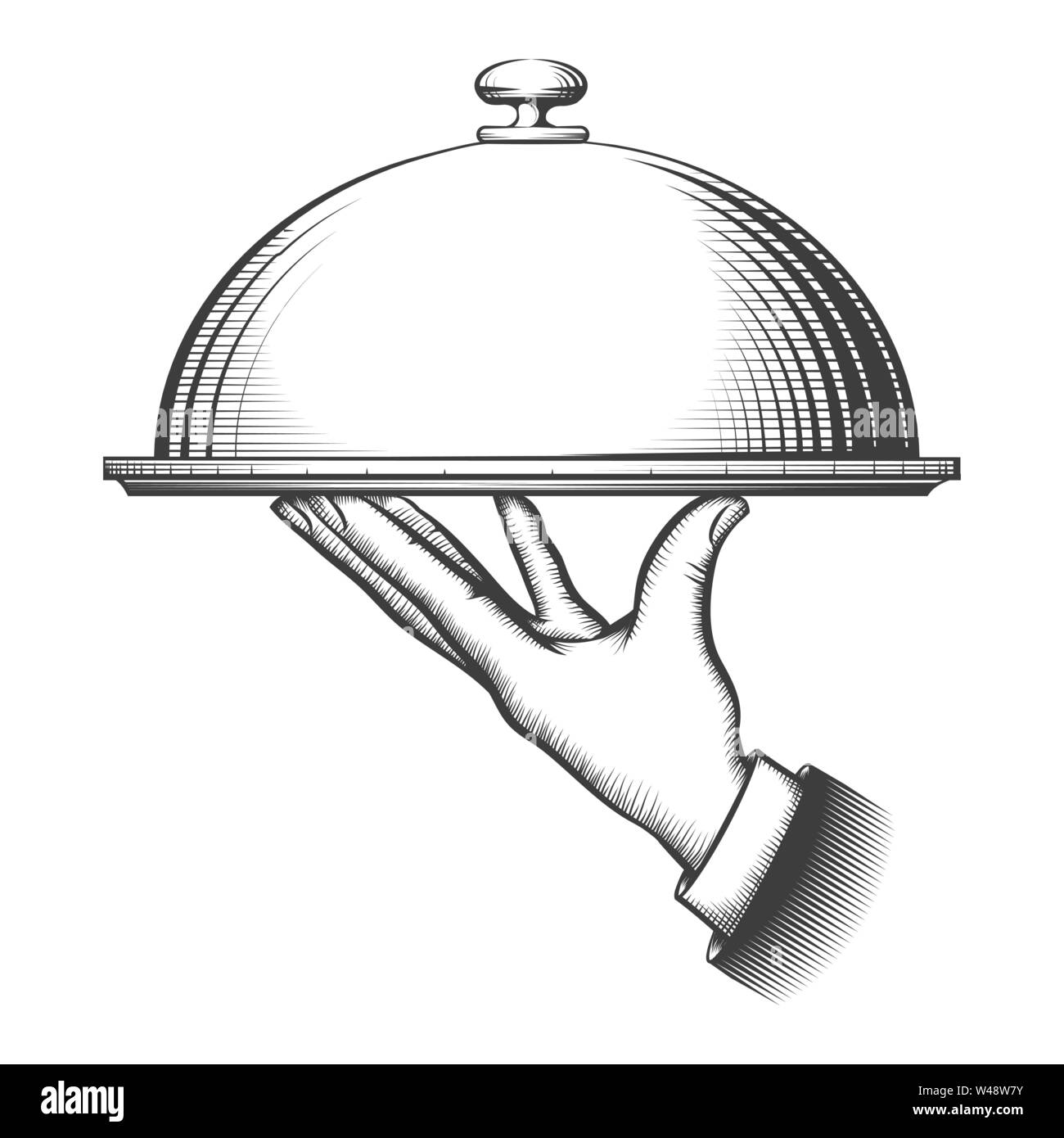 Croquis du bac restaurant Vintage Illustration de Vecteur
