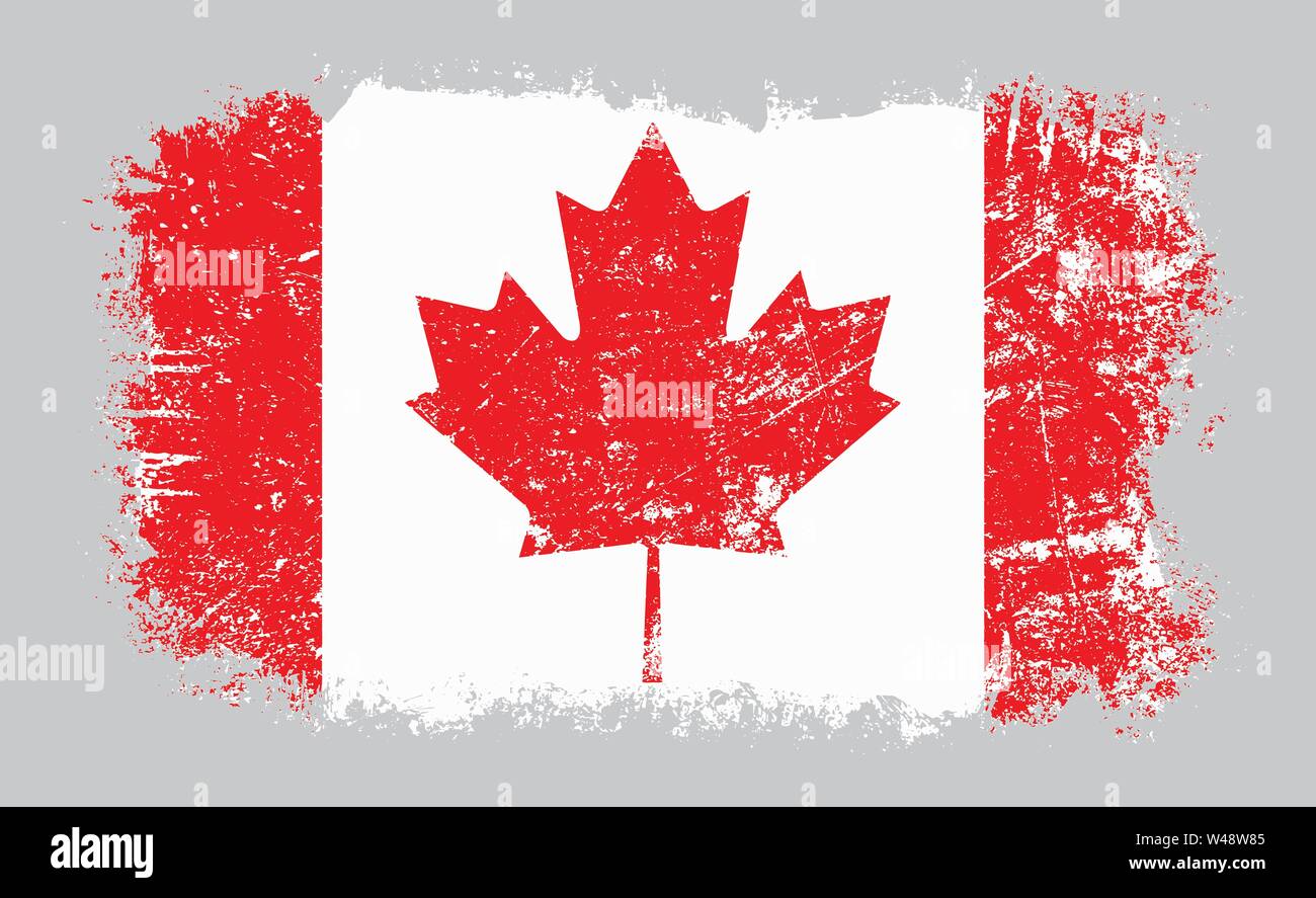 Illustration Vecteur de grunge vieux drapeau Canadien en détresse isolé sur fond gris Illustration de Vecteur
