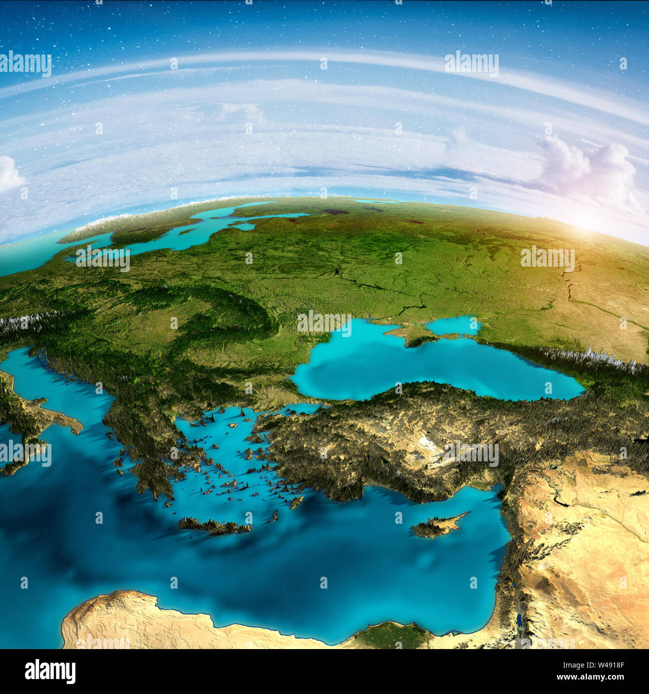 Carte de l'Europe de l'Est Banque D'Images