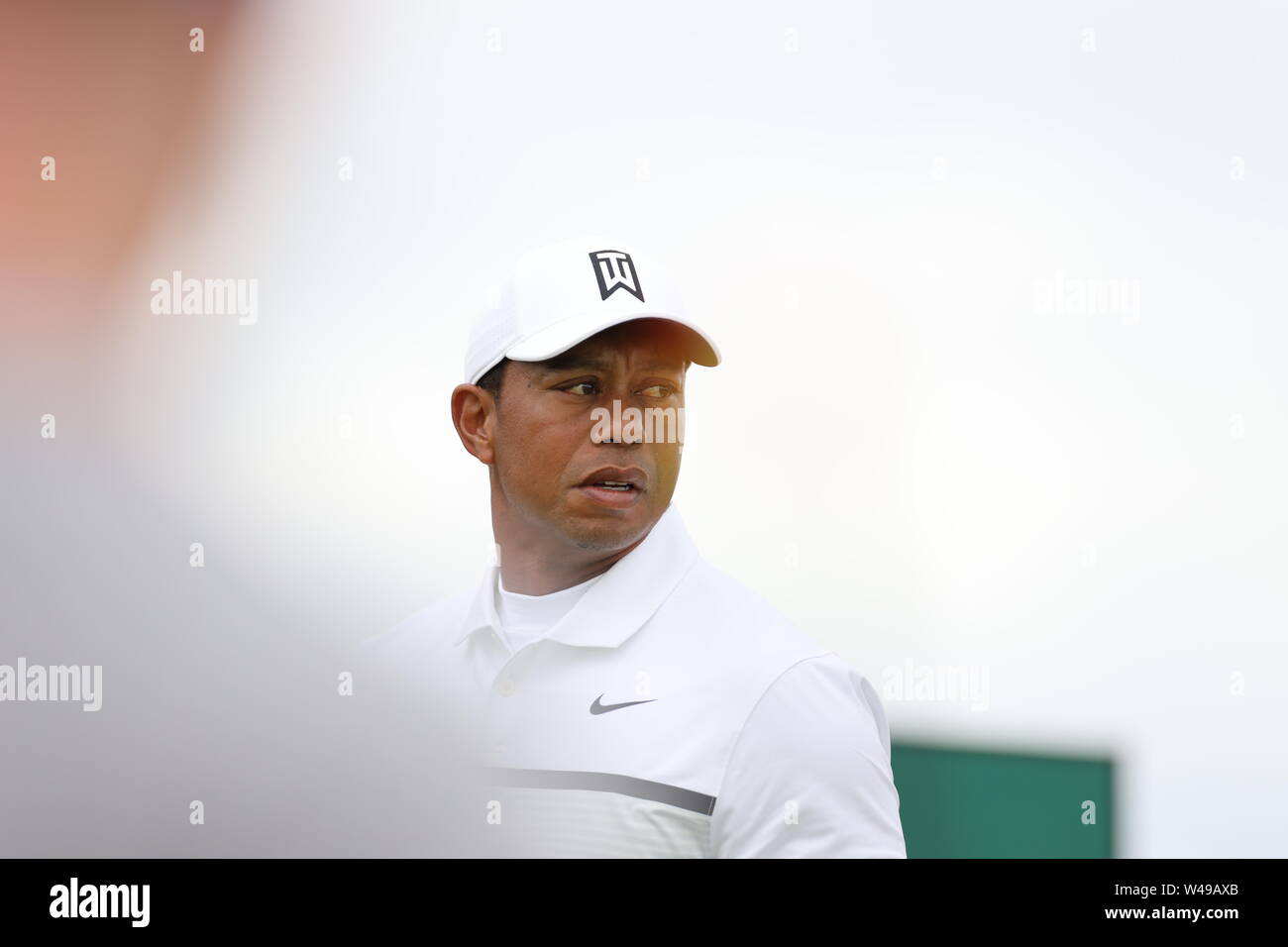 USA's Tiger Woods sur le 4e trou lors du deuxième tour des 148e British Open Championship au Royal Portrush Golf Club dans le comté d'Antrim, Irlande du Nord, le 19 juillet 2019. Credit : Koji Aoki/AFLO SPORT/Alamy Live News Banque D'Images