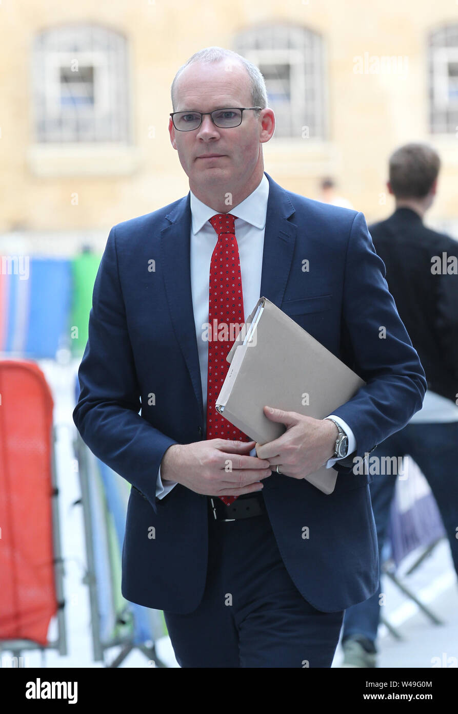 Londres, Royaume-Uni, 21 juillet 2019. Le vice-premier ministre irlandais Simon Coveney vu dans les studios de la BBC Broadcasting House Banque D'Images