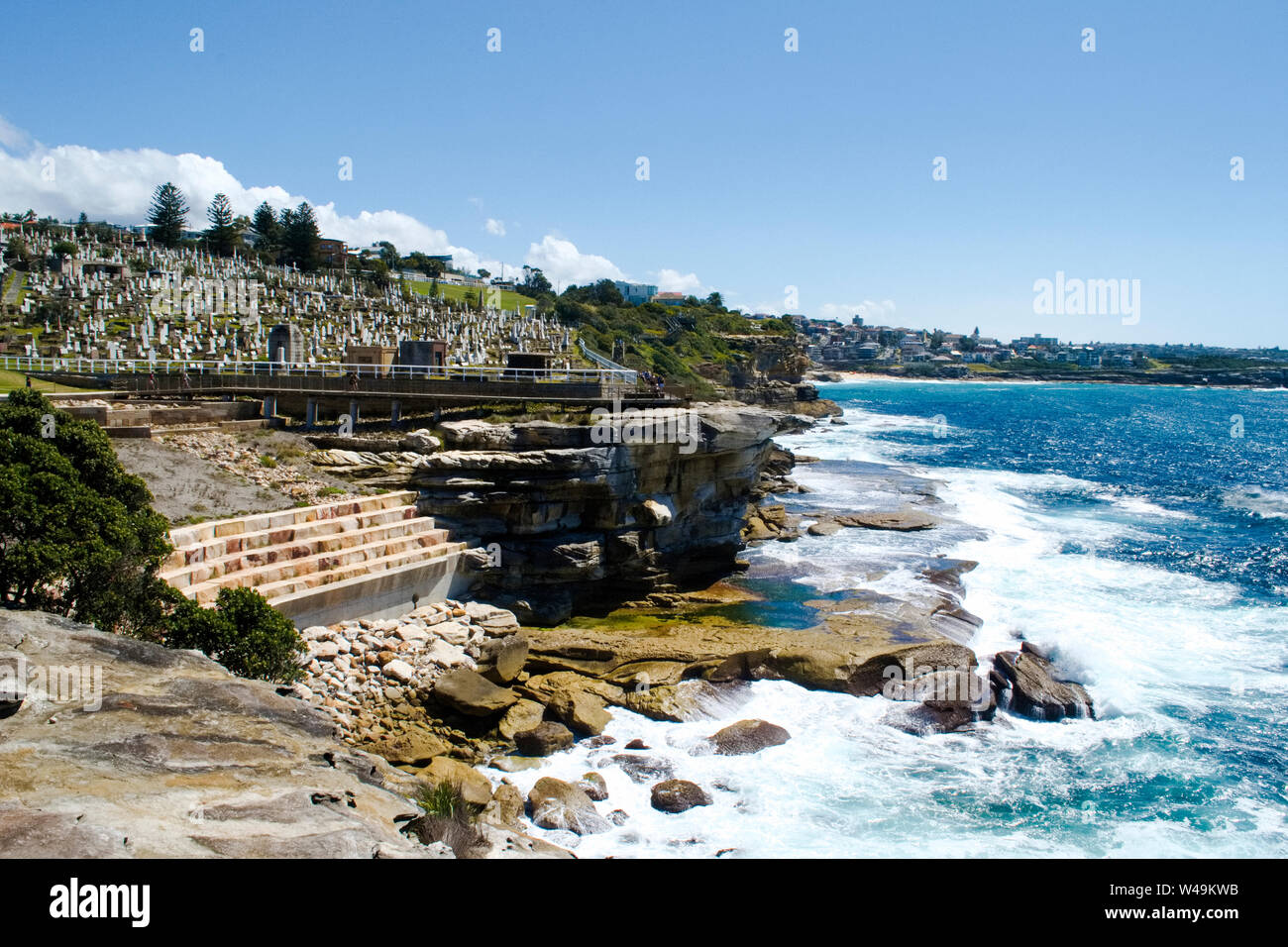 Le cimetière de Waverley, Bondi à Coogee promenade côtière, Sydney, NSW Australie Banque D'Images