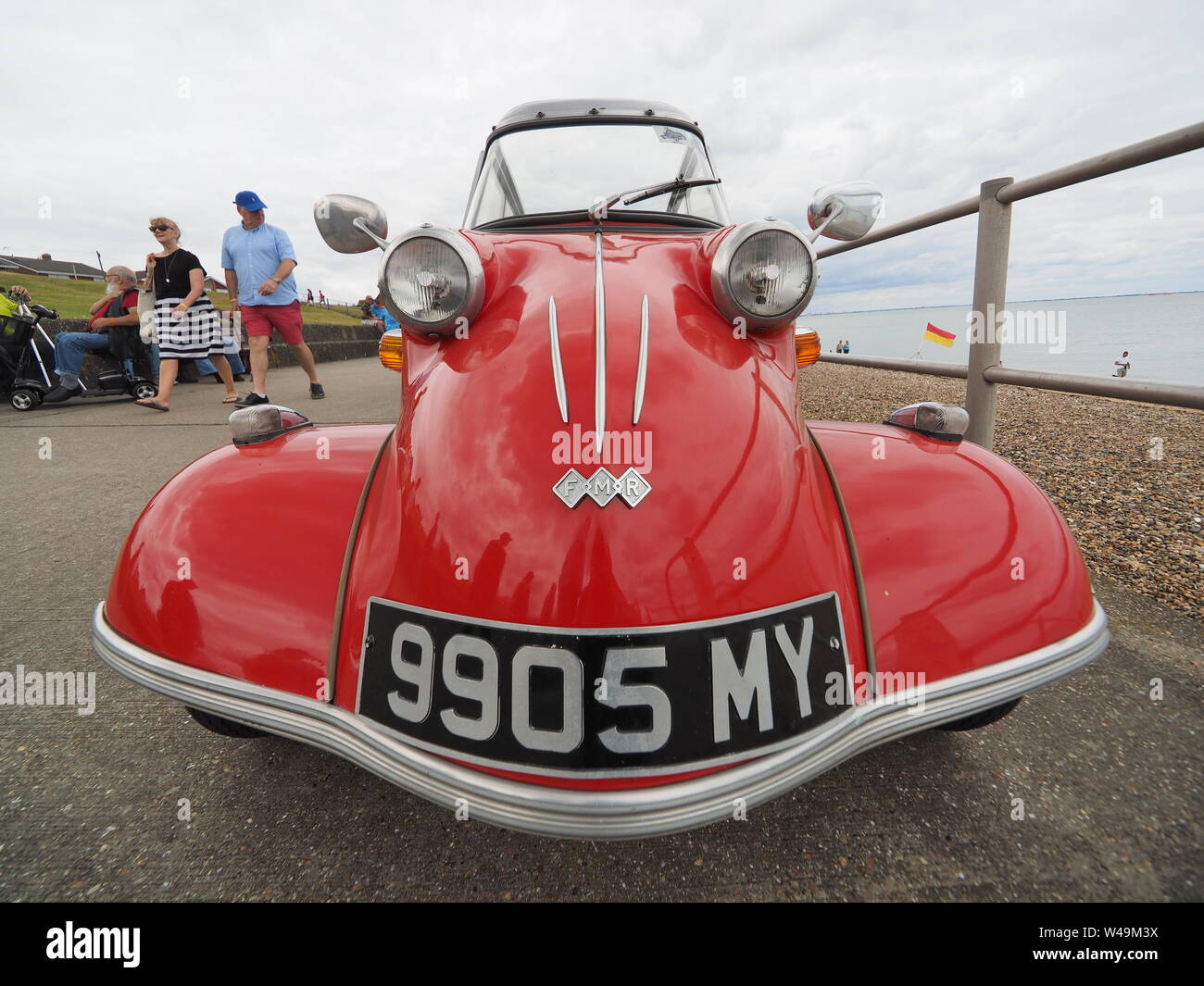 Minster sur Mer, Kent, UK. 21 juillet, 2019. Photos de l'assemblée annuelle de voitures classiques d'affichage le long de la promenade leas Minster organisée par la douce Hut. Credit : James Bell/Alamy Live News Banque D'Images