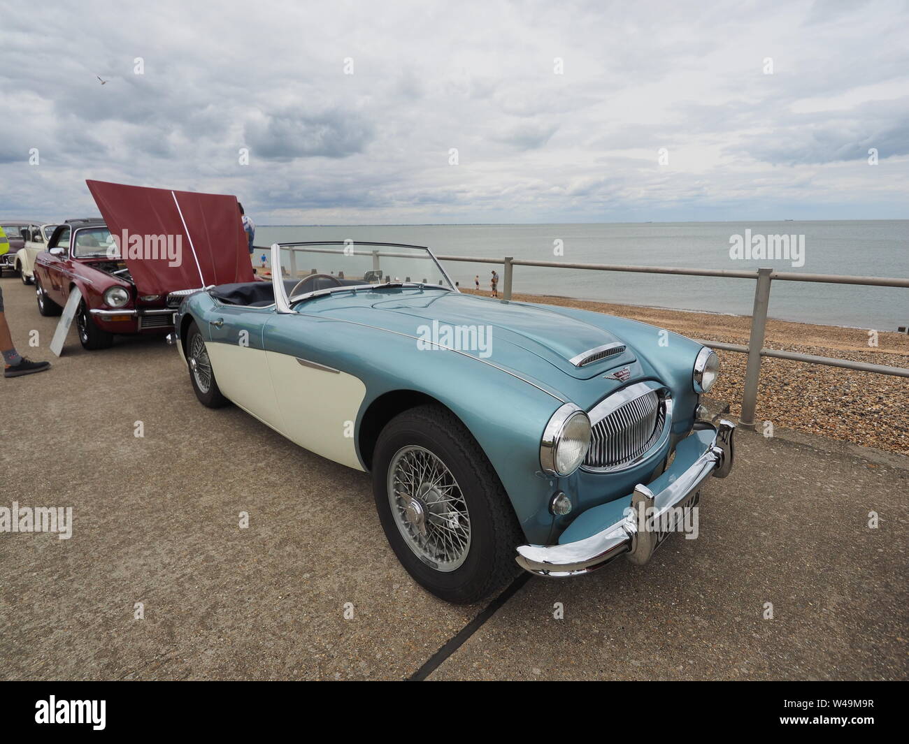 Minster sur Mer, Kent, UK. 21 juillet, 2019. Photos de l'assemblée annuelle de voitures classiques d'affichage le long de la promenade leas Minster organisée par la douce Hut. Credit : James Bell/Alamy Live News Banque D'Images