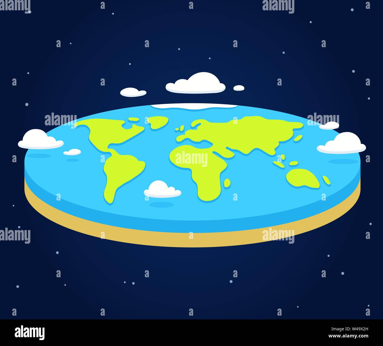 Cartoon illustration de la terre plate, simple style vector clip art. Illustration de Vecteur