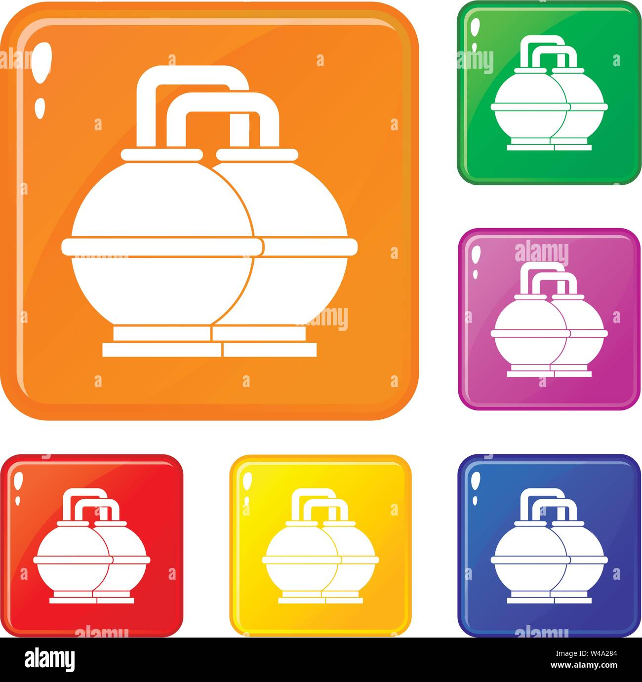 Réservoirs industriels pour l'essence et huile icons set vector color Illustration de Vecteur