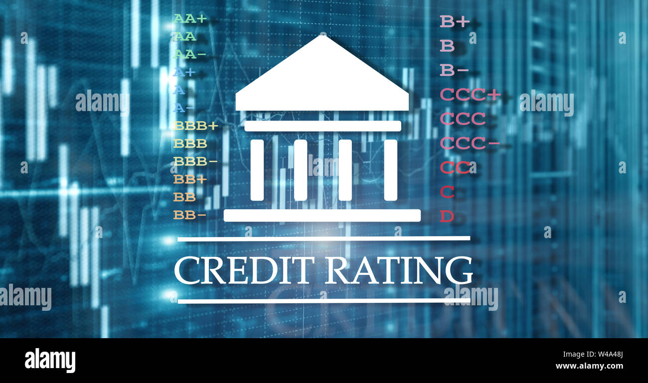 Cote de crédit. Concept d'investissement bancaire finance. Salle serveur computing cote de crédit. Banque D'Images
