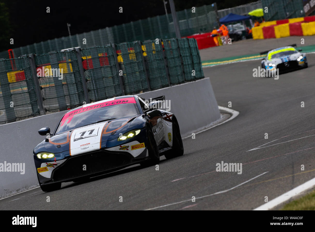 Stavelot, Belgique. 21 juillet, 2019. Beechdean AMR AMR Aston Martin Vantage GT4 avec les pilotes Kelvin Fletcher & Martin Plowman au cours de la British GT Championship Round 7 à Spa-Francorchamps Circuit de Spa-Francorchamps, Stavelot, Belgique le 21 juillet 2019. Photo par Jurek Biegus. Credit : UK Sports Photos Ltd/Alamy Live News Banque D'Images