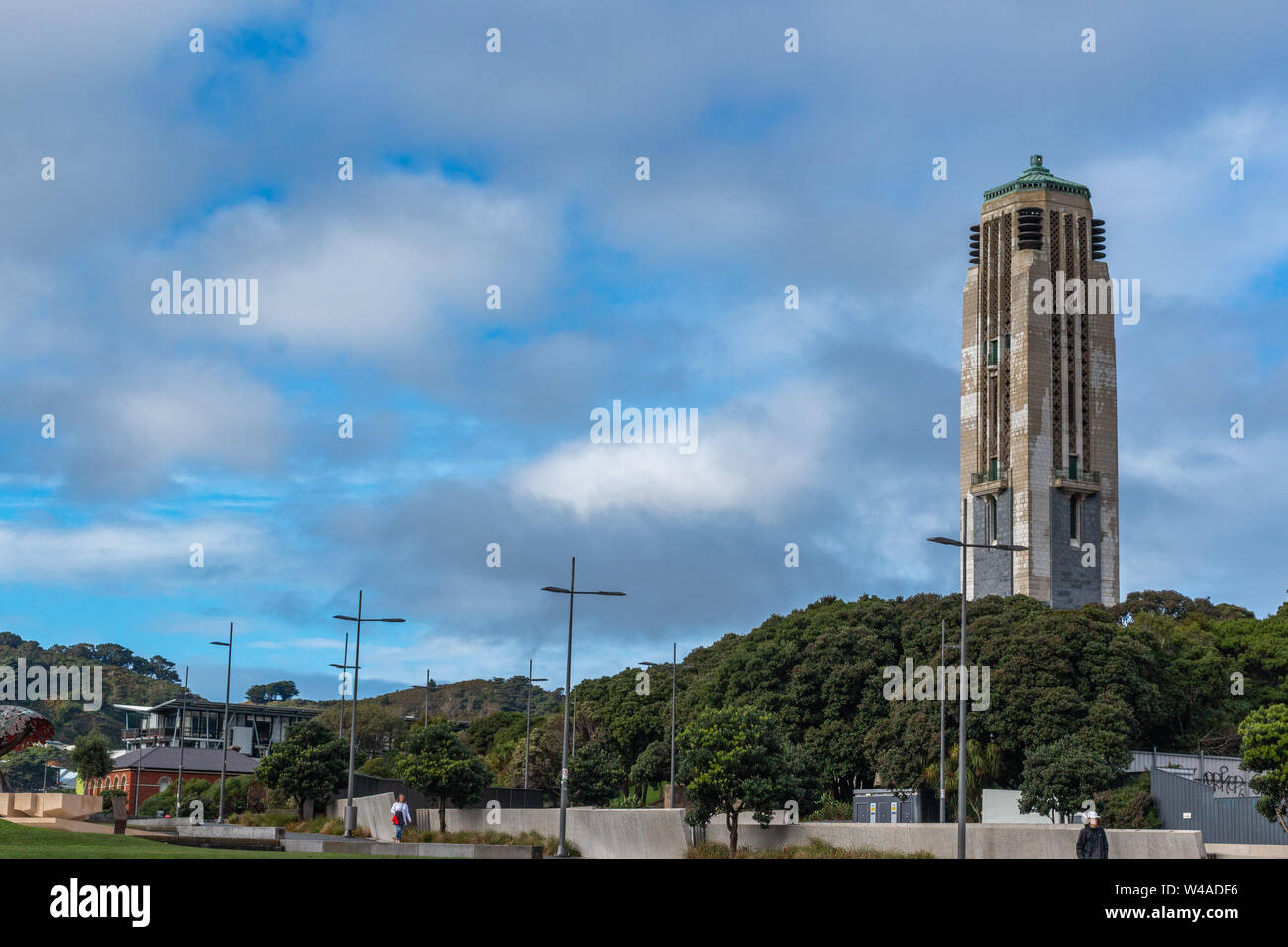 War Memorial donnant sur parc à Wellington, Nouvelle-Zélande Banque D'Images