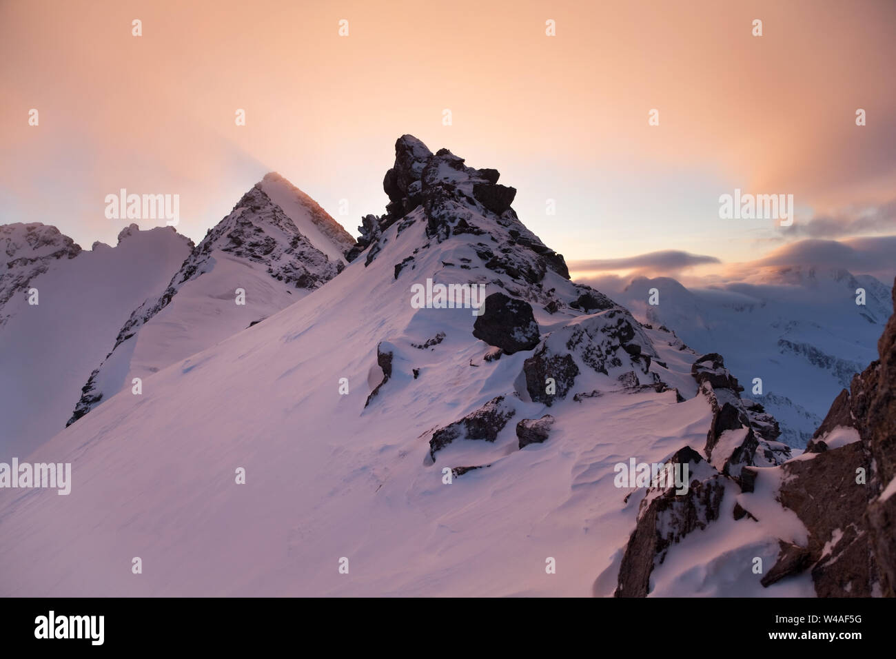 Paysage naturel avec des pics et des glaciers. Montagnes de l'Altay. Sibérie. Russie. Banque D'Images